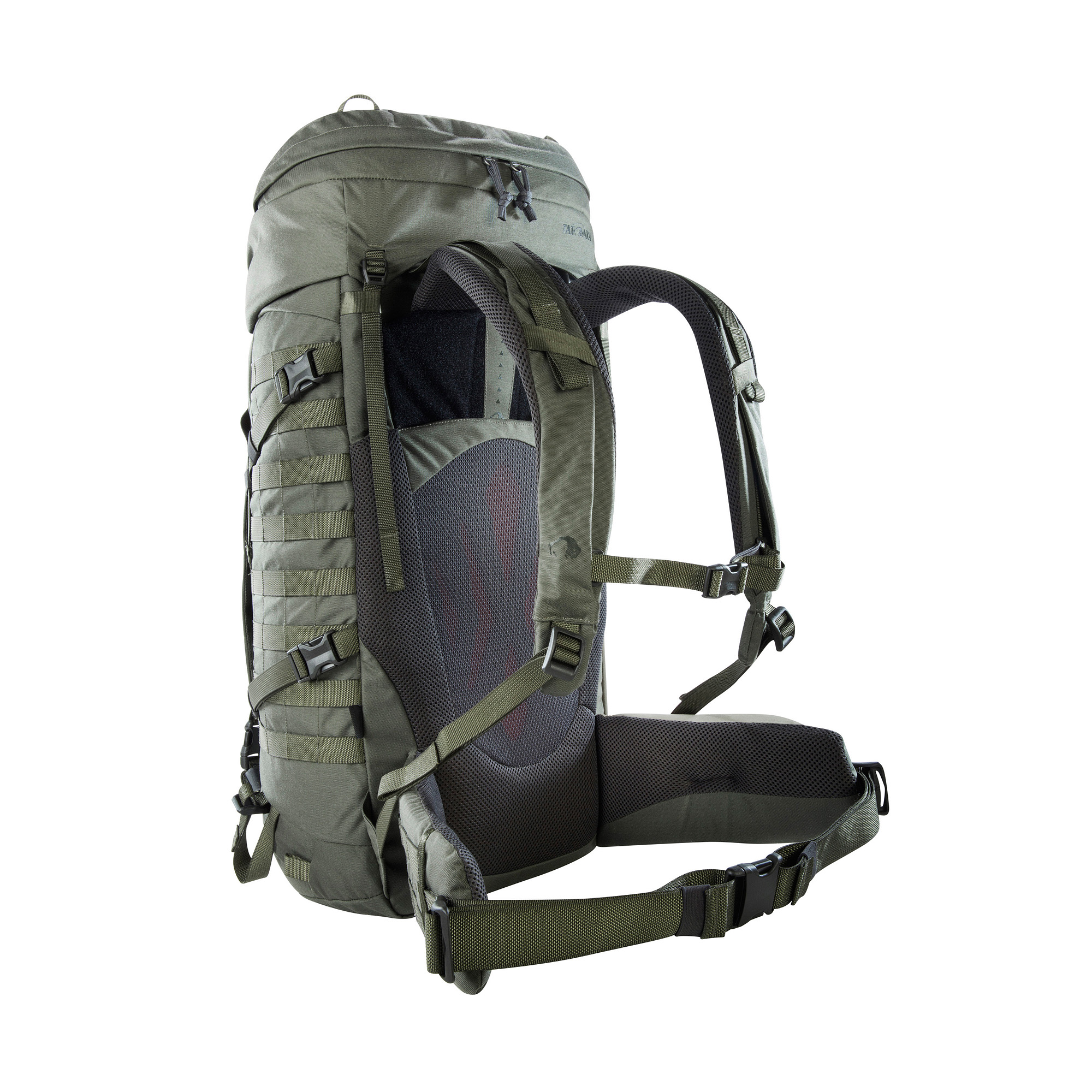 Tasche, Rucksack, Tatonka Pyrox 45+10 BC stone grey olive grau Trekkingrucksäcke - Ansicht seitlich-hinten