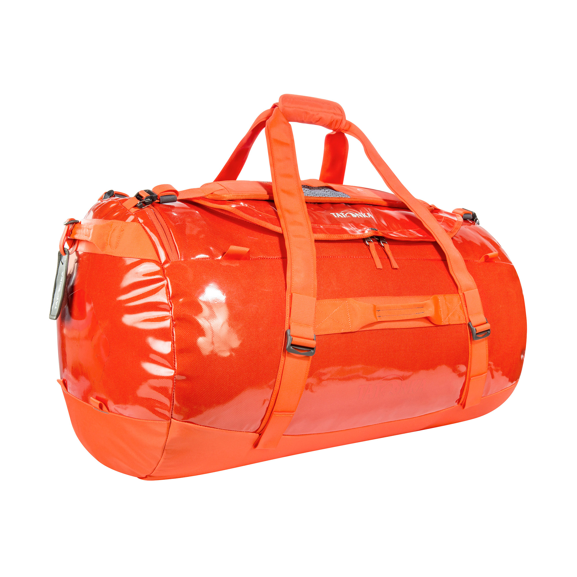 Zubehor, Tasche, Handtasche, Gepäck, Tatonka Barrel 110 red orange rot Reisetaschen - Ansicht seitlich-vorne