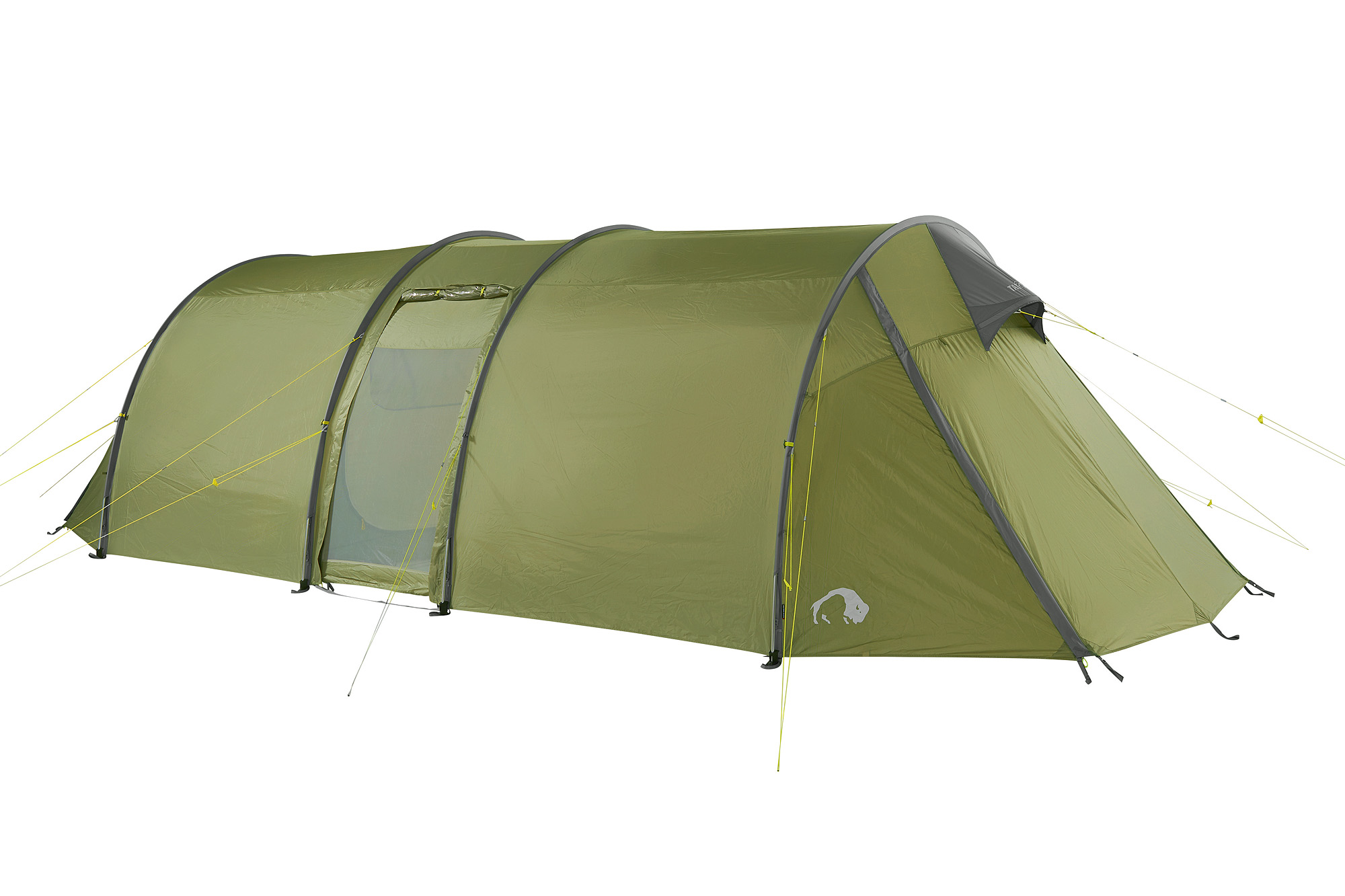 Zelt, Campen, Zelt in den Bergen, Natur, Draußen, Tatonka Alaska Family DLX light olive grün Familienzelte - Detailansicht