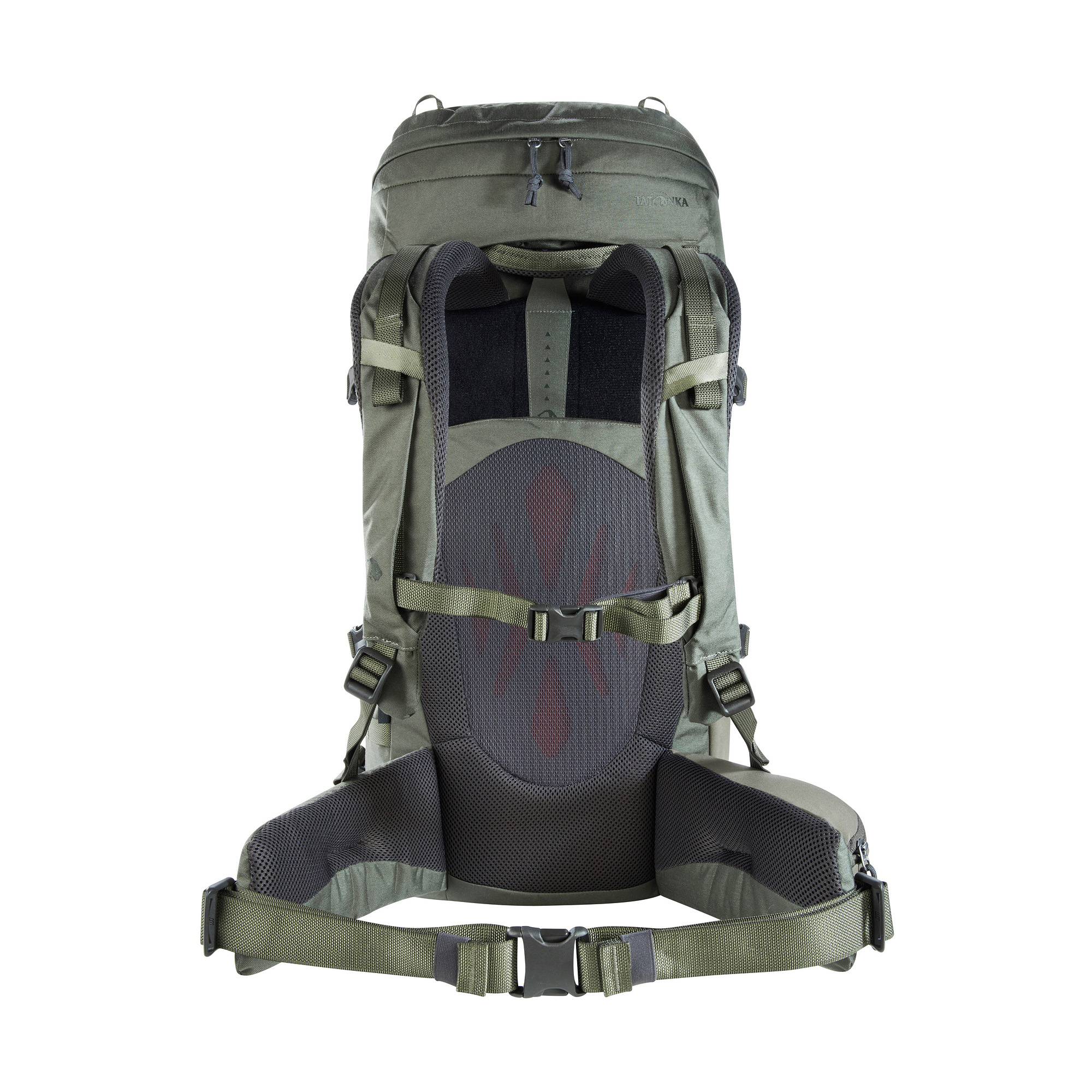 Tasche, Rucksack, Tatonka Pyrox 45+10 BC stone grey olive grau Trekkingrucksäcke - Ansicht frontal-hinten