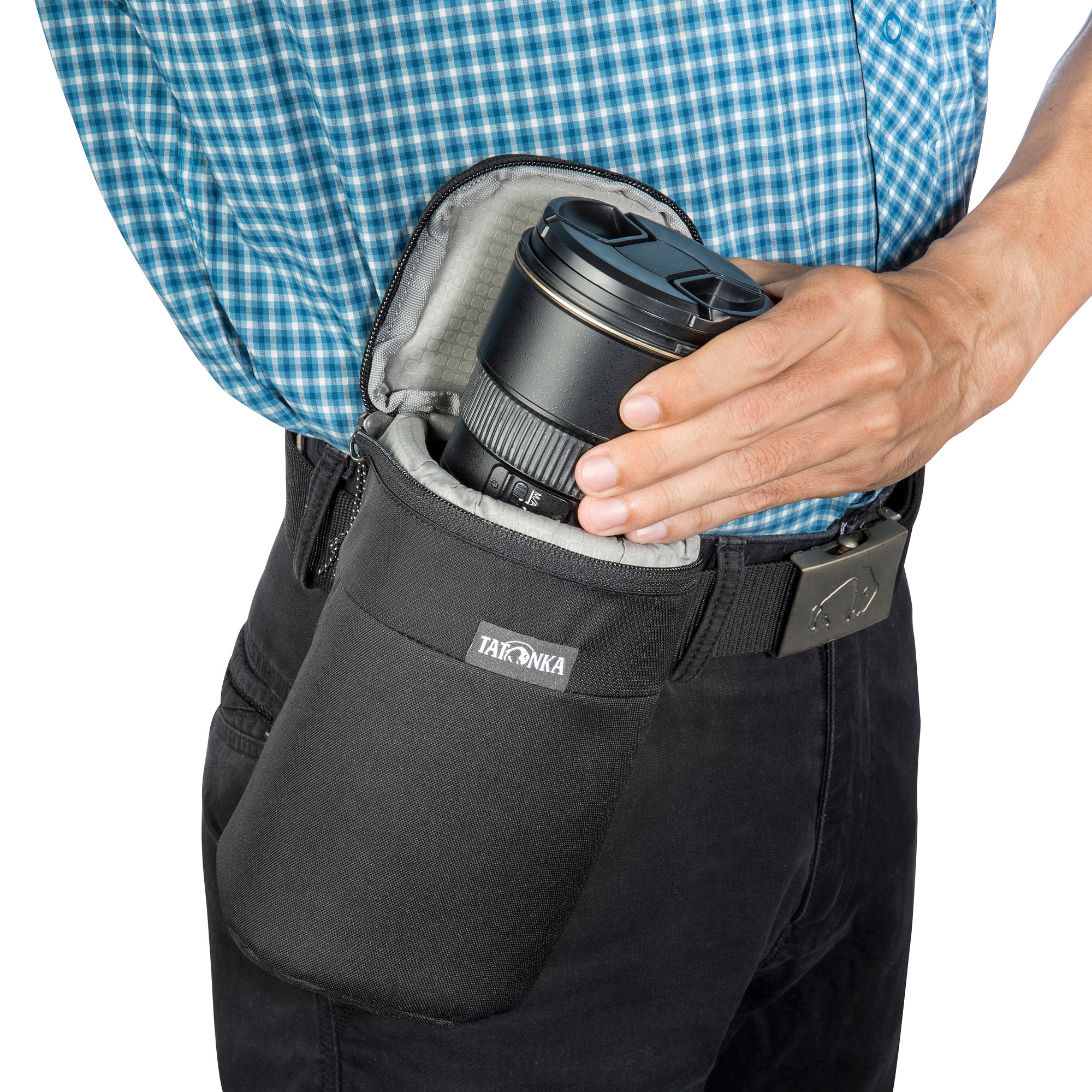 Erwachsener, Männlich, Mann, Person, Zubehör, Tatonka Lens Pocket M black schwarz Sonstige Taschen - Detailansicht