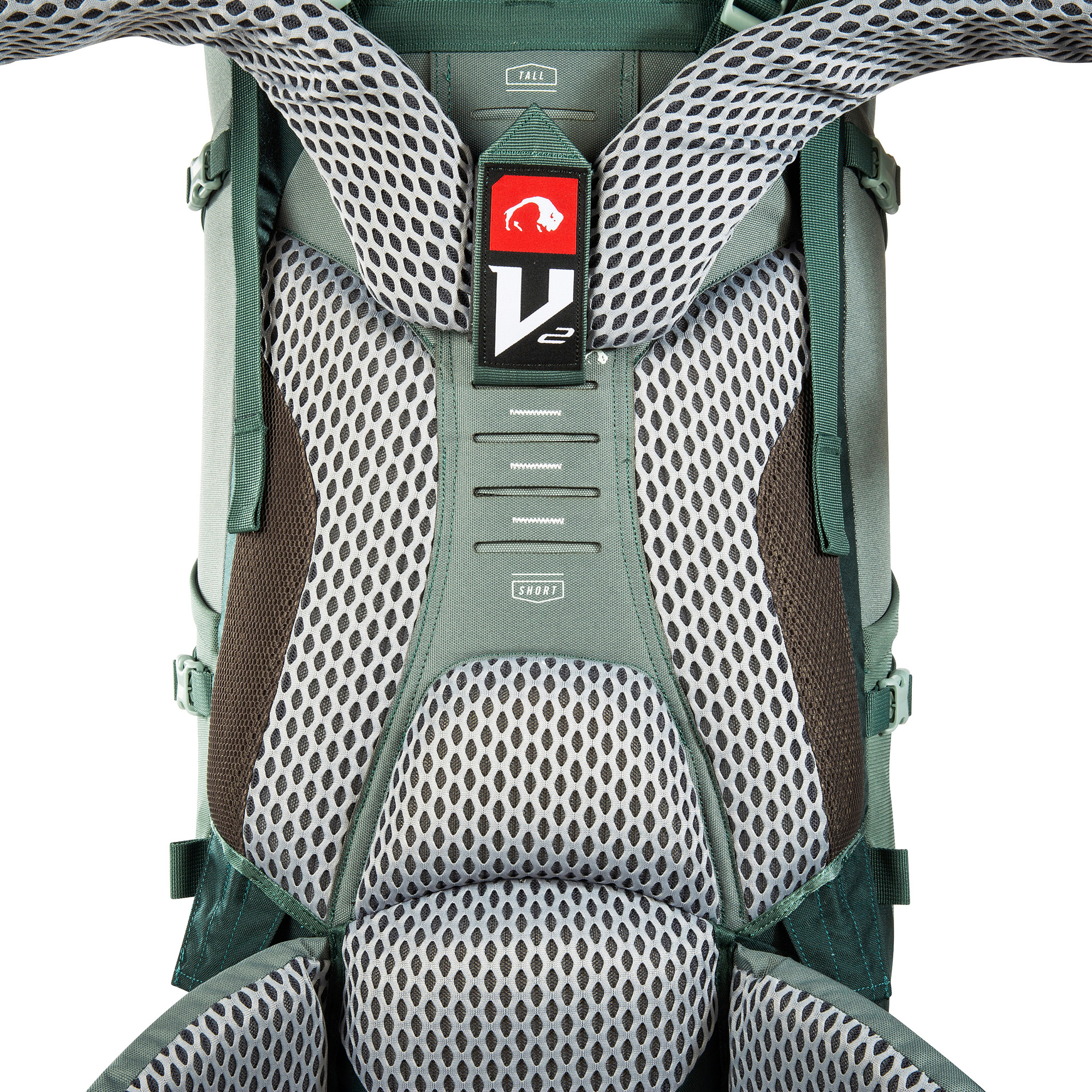 Harness, Kleidung, Rettungsweste, Weste, Tatonka Yukon 50+10 sage green grün Trekkingrucksäcke - Detailansicht