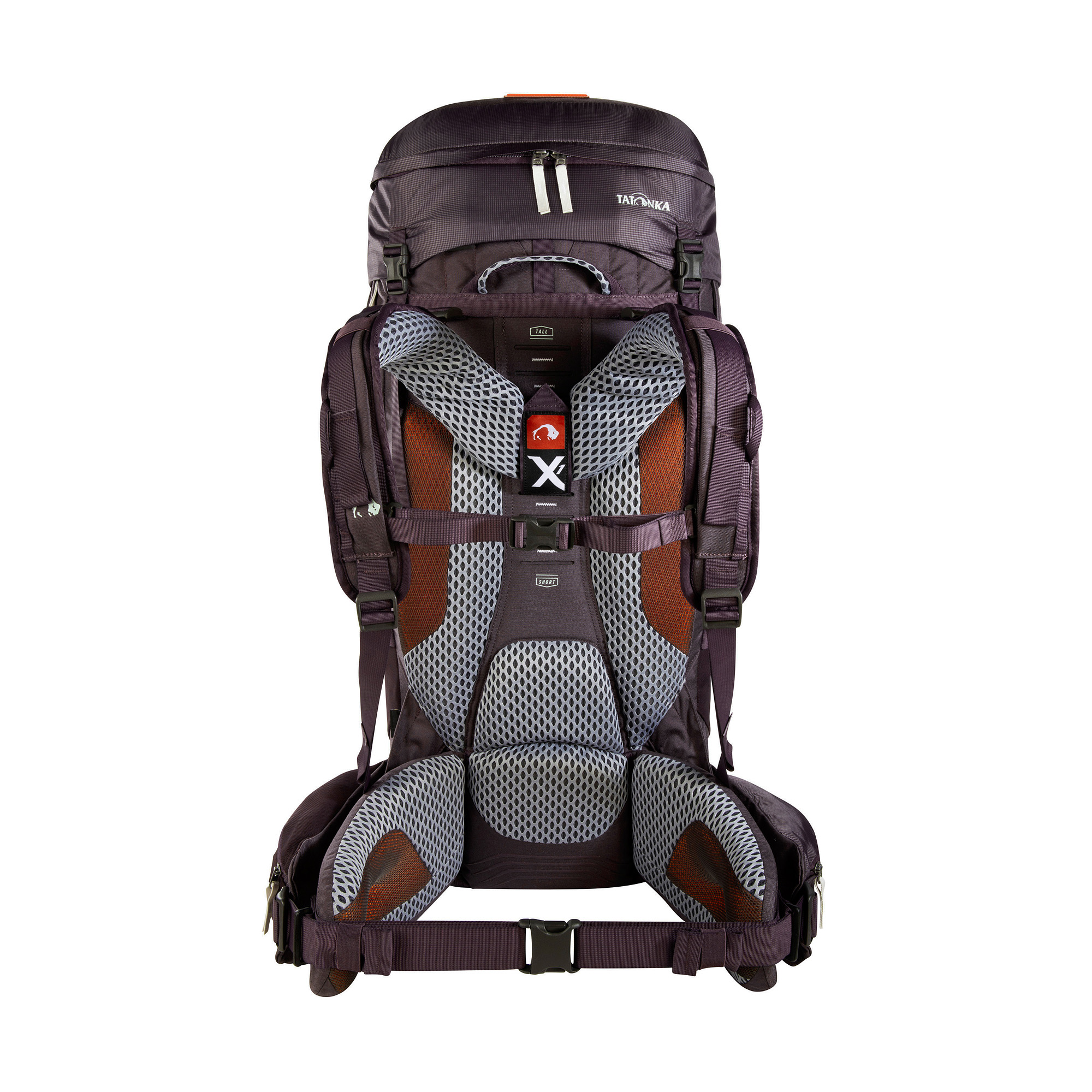 Tasche, Rucksack, Tatonka Yukon X1 65+10 Women midnight plum lila Trekkingrucksäcke - Ansicht frontal-hinten