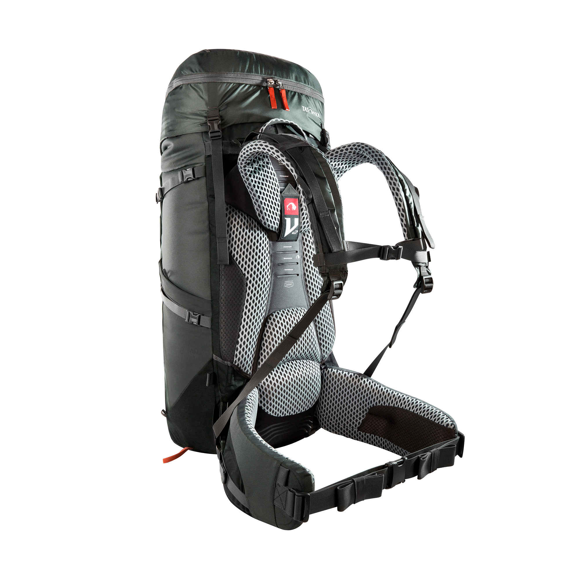 Tasche, Rucksack, Tatonka Yukon 60+10 titan grey grau Trekkingrucksäcke - Ansicht seitlich-hinten