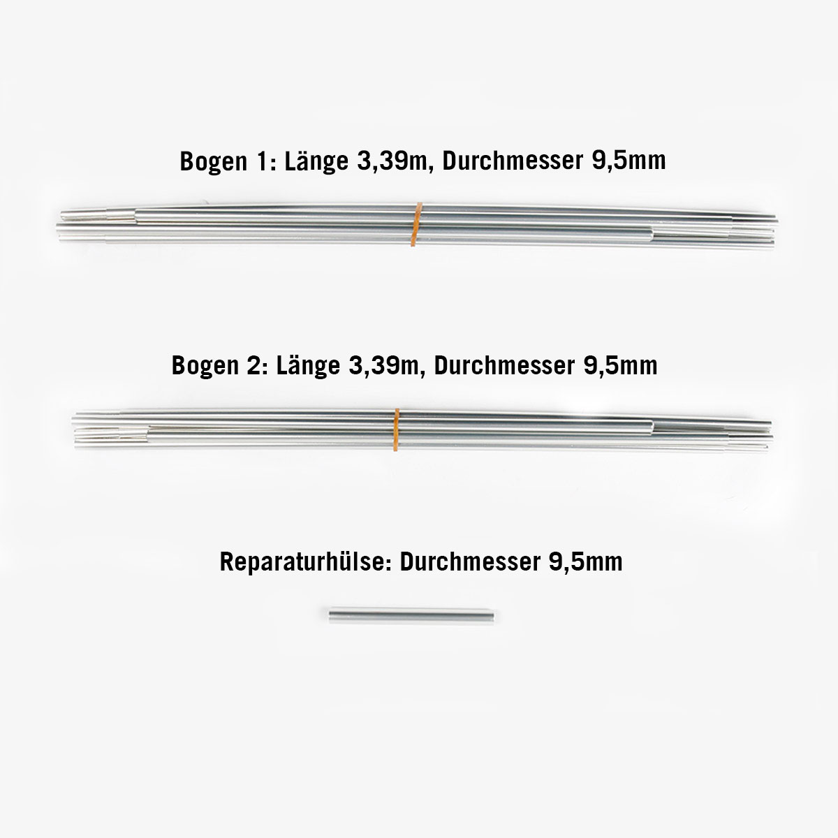 Besteck, Tatonka Arctis 3 Gestängeset Zeltersatzteile - Ansicht seitlich-vorne