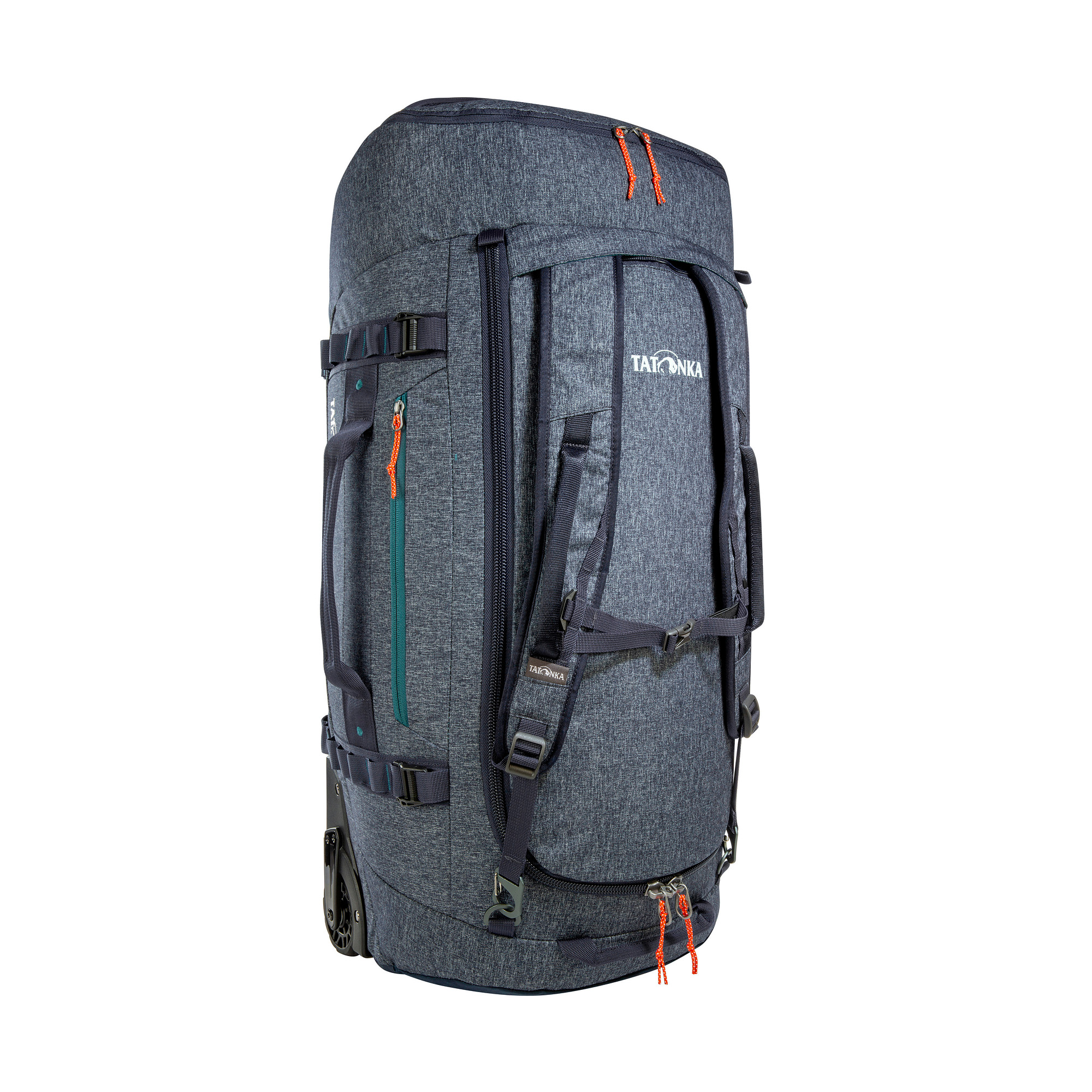 Tasche, Rucksack, Gepäck, Tatonka Duffle Roller 80 navy blau Trolleys & Koffer - Ansicht seitlich-vorne