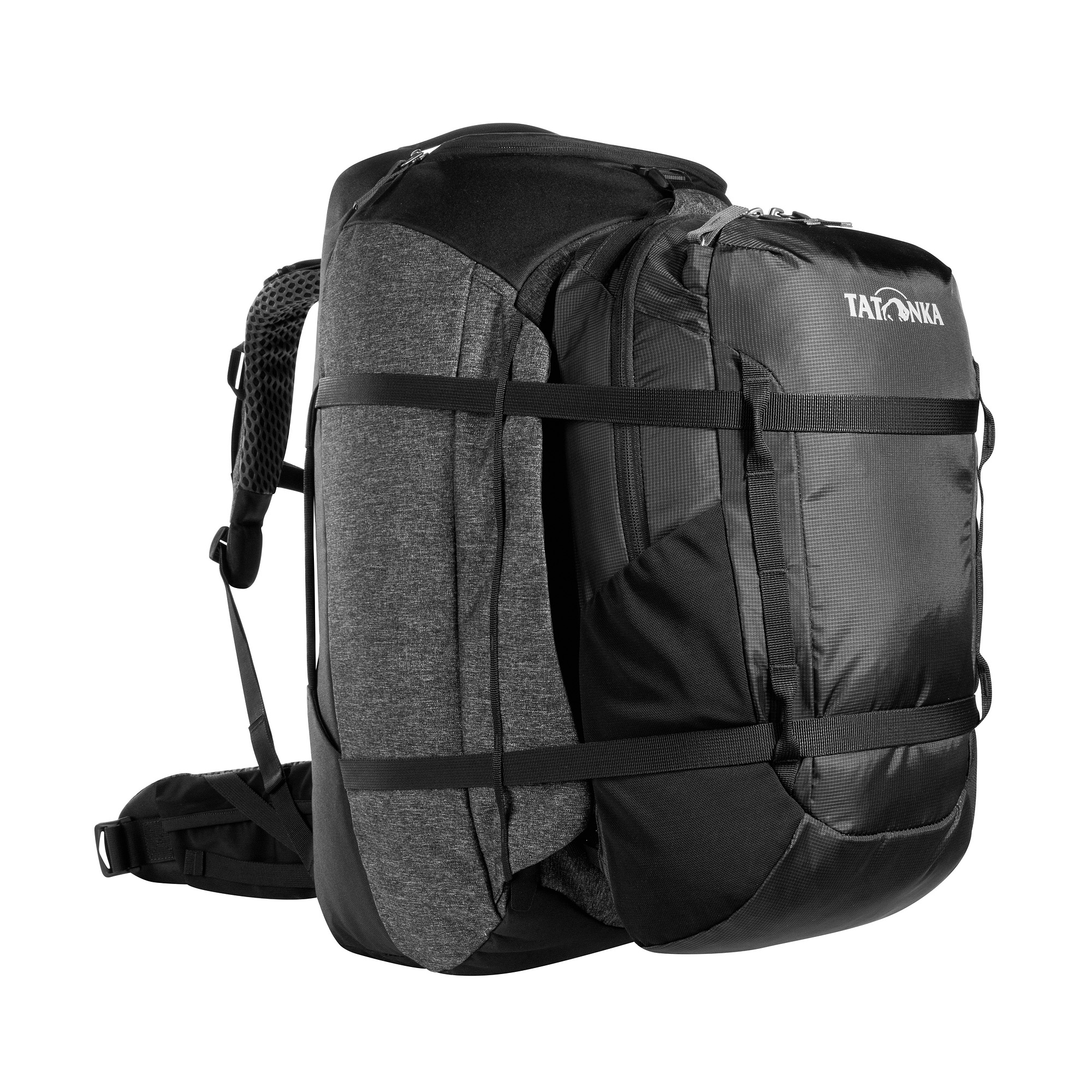 Tasche, Rucksack, Tatonka Great Escape 50+15 Women black schwarz Reiserucksäcke - Ansicht seitlich-vorne