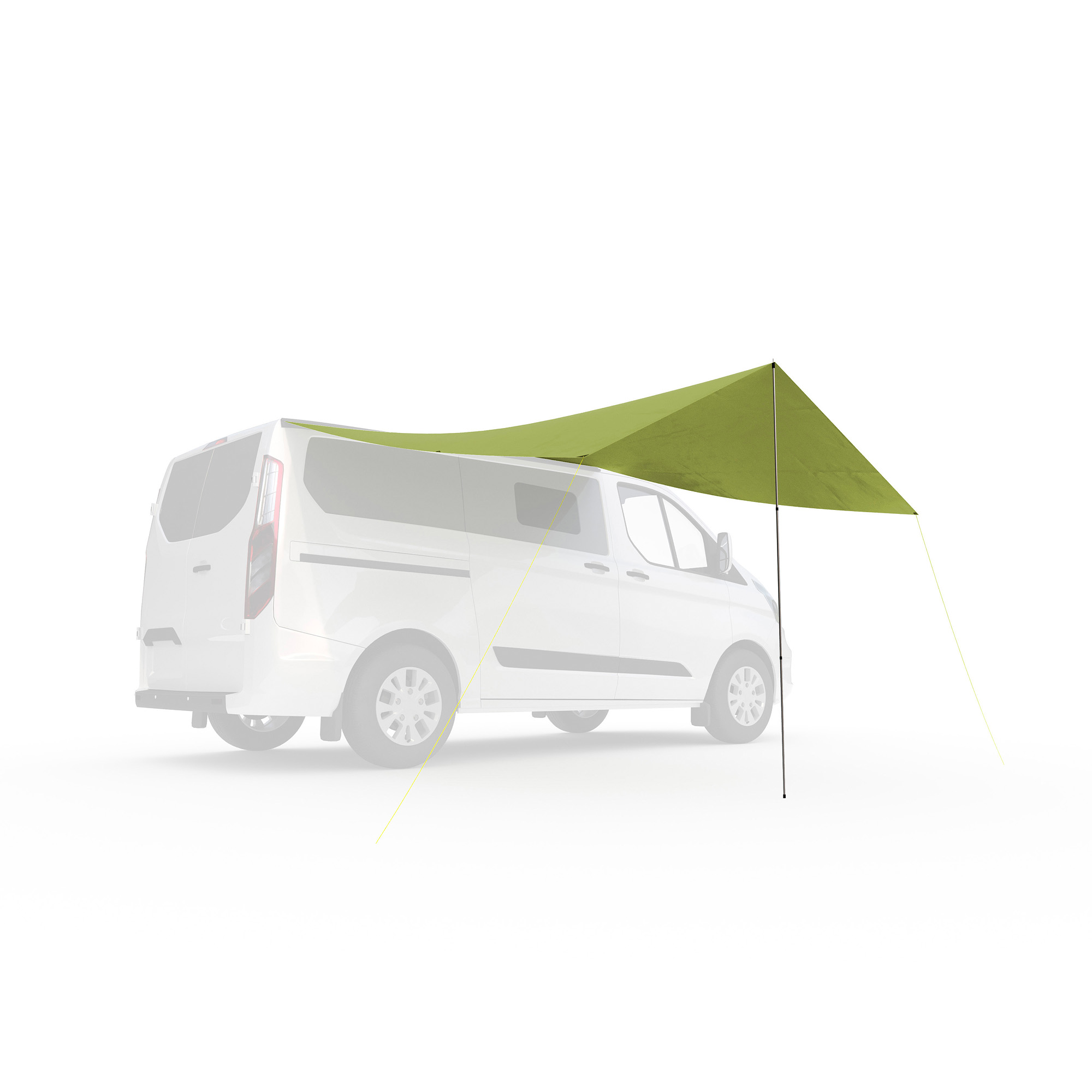 Baldachin, Wohnwagen, Fahrzeug, Auto, Rad, Tatonka Van Tarp light olive grün Tarps - Ansicht seitlich-hinten