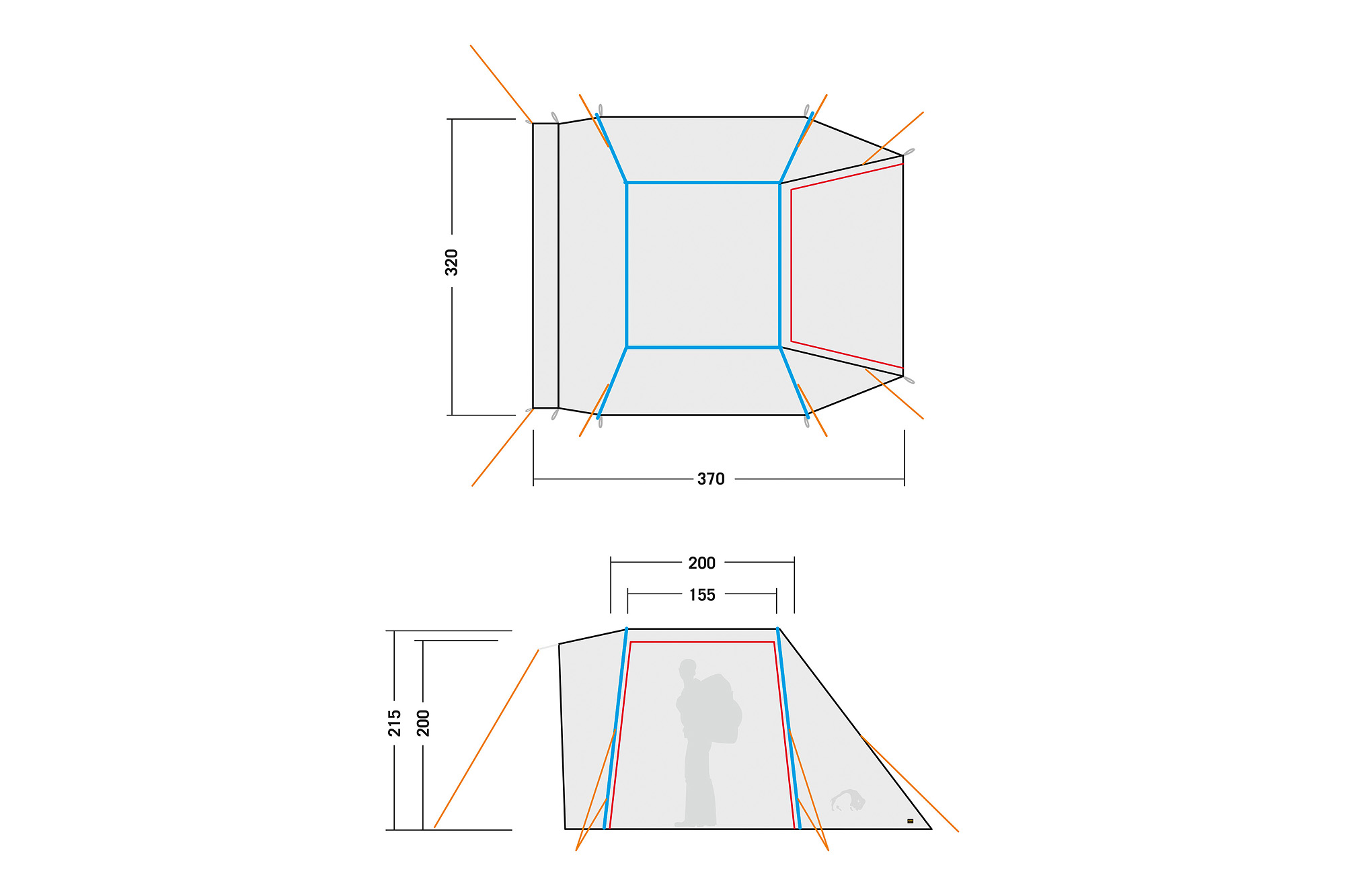 Diagramm, Handlung, CAD-Diagramm, Person, Tatonka Van Camp Basic light olive grün Zelt- & Tarpzubehör - Detailansicht
