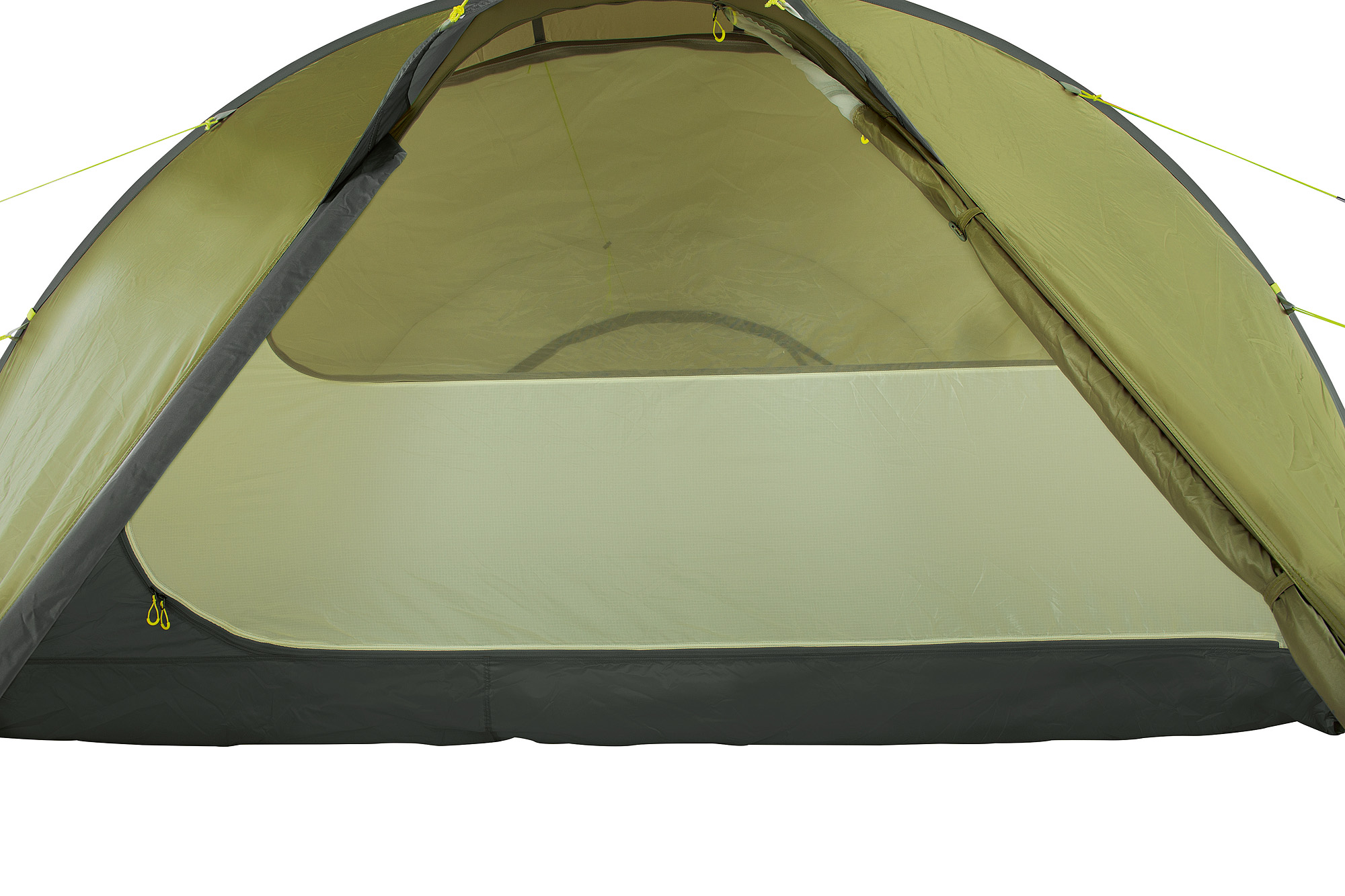 Zelt, Campen, Zelt in den Bergen, Natur, Draußen, Tatonka Buffin 4 light olive grün 4-Personen-Zelte - Detailansicht