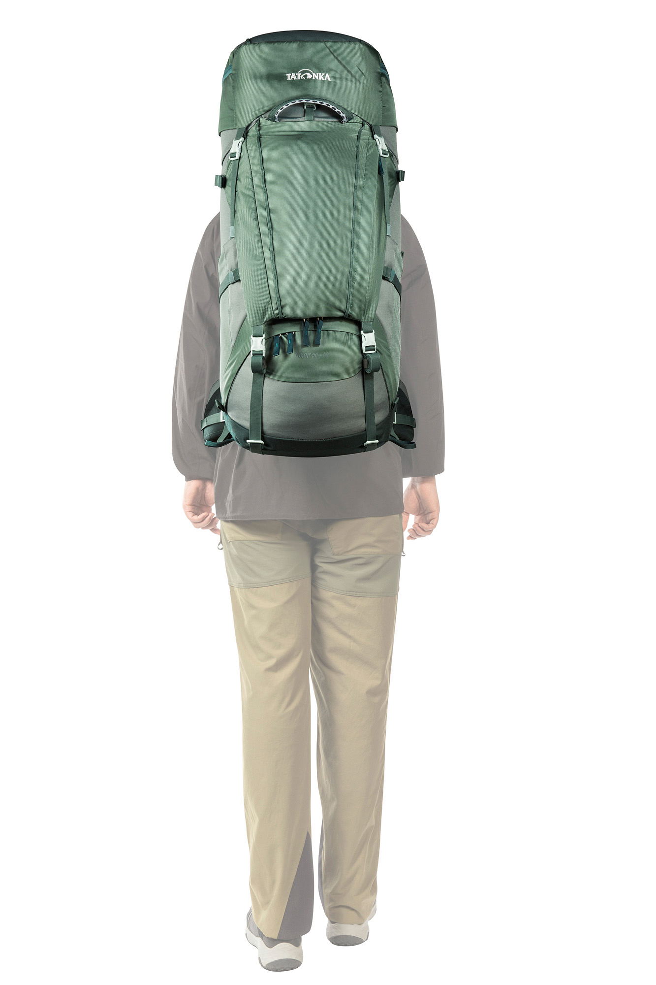 Tasche, Rucksack, Erwachsener, Mann, Person, Tatonka Yukon 50+10 sage green grün Trekkingrucksäcke - Detailansicht