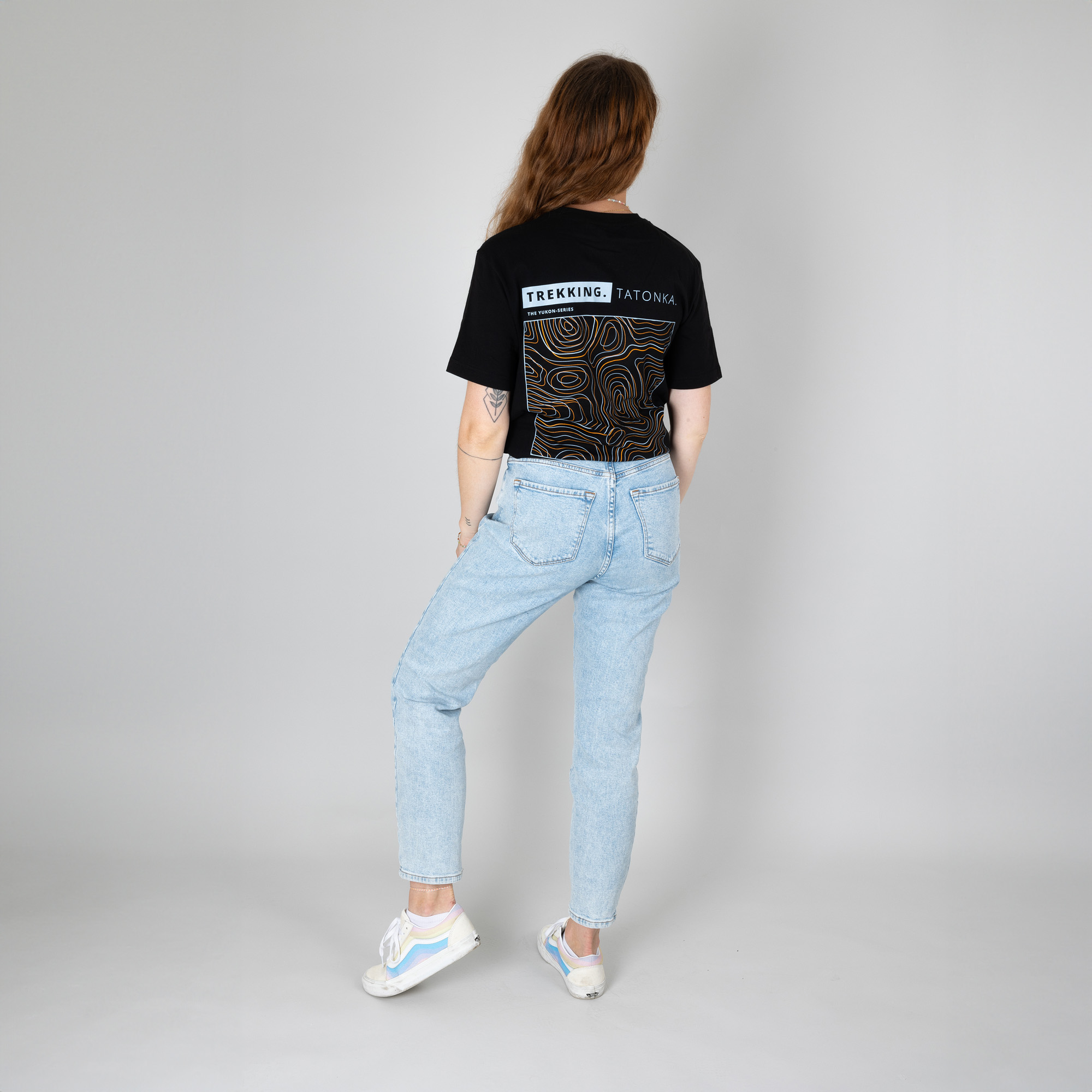 Bekleidung, Hosen, Jeans, Person, T-shirt, Tatonka Tatonka Contour Oversize Shirt W's black schwarz T-Shirts - Detailansicht