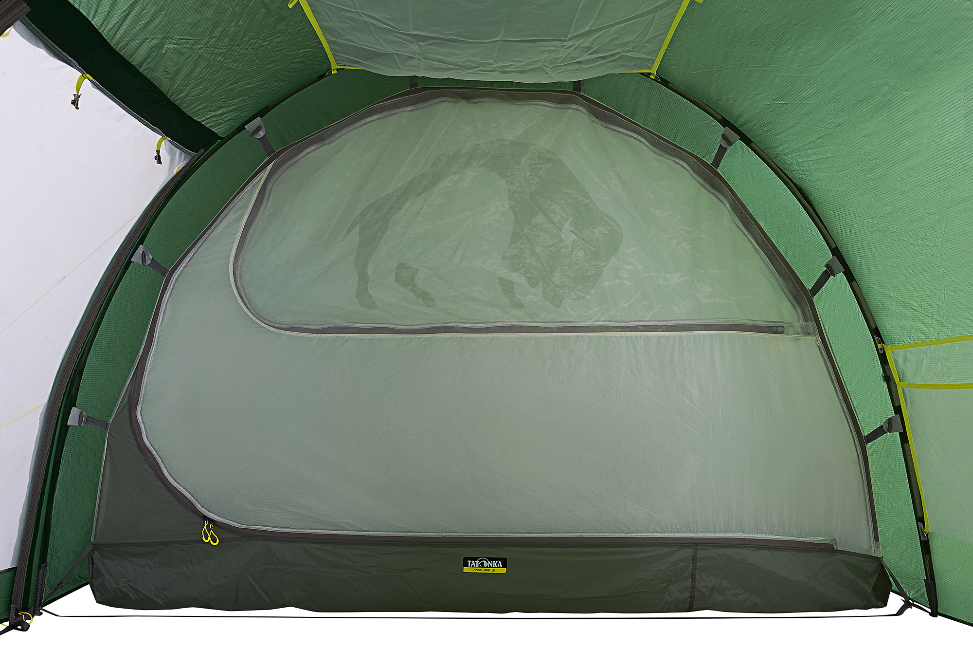 Zelt, Im Freien, Campen, Zelt in den Bergen, Natur, Tatonka Polar 3 green grün 3-Personen-Zelte - Detailansicht