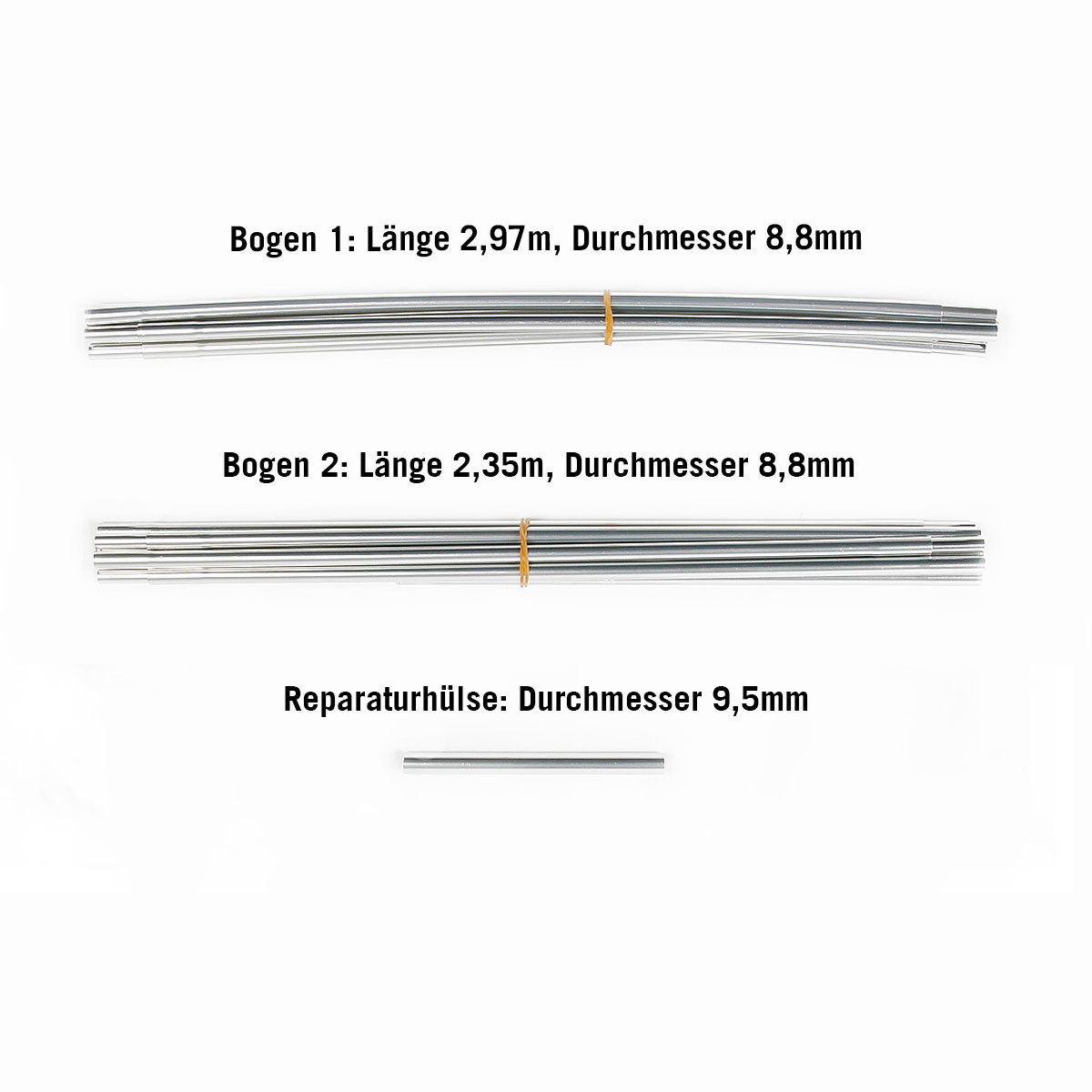Tatonka Kiruna Gestängeset Zeltersatzteile - Ansicht seitlich-vorne
