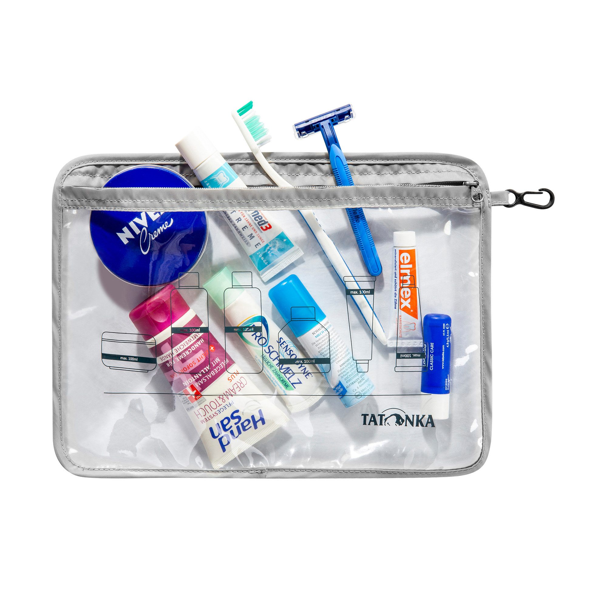 Kabinett, Mobiliar, Klinge, Rasiermesser, Waffe, Tatonka Zip Flight Bag A4 grey grau Kulturbeutel - Detailansicht