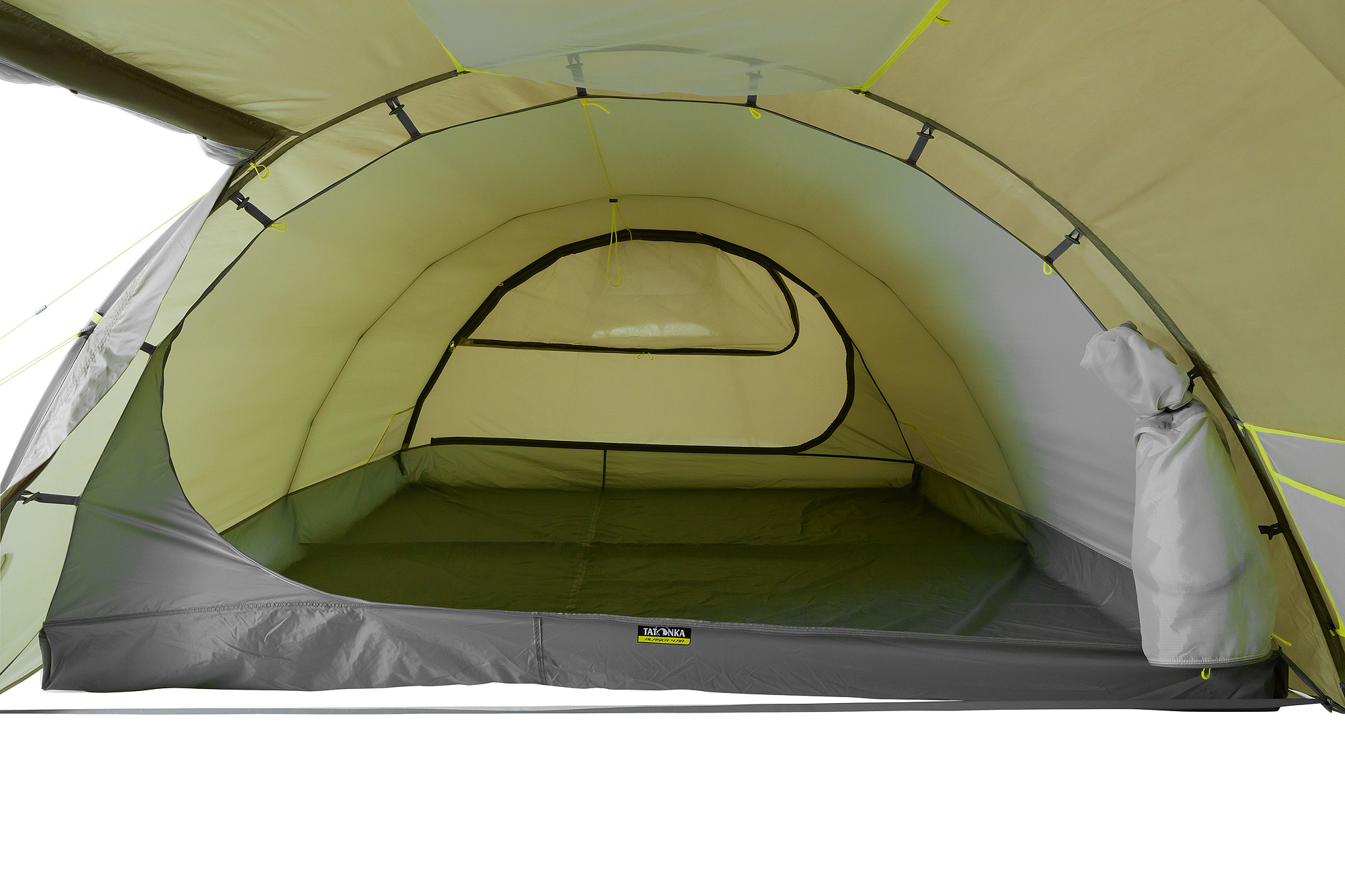 Zelt, Campen, Zelt in den Bergen, Natur, Draußen, Tatonka Alaska 4 PU light olive grün 4-Personen-Zelte - Detailansicht