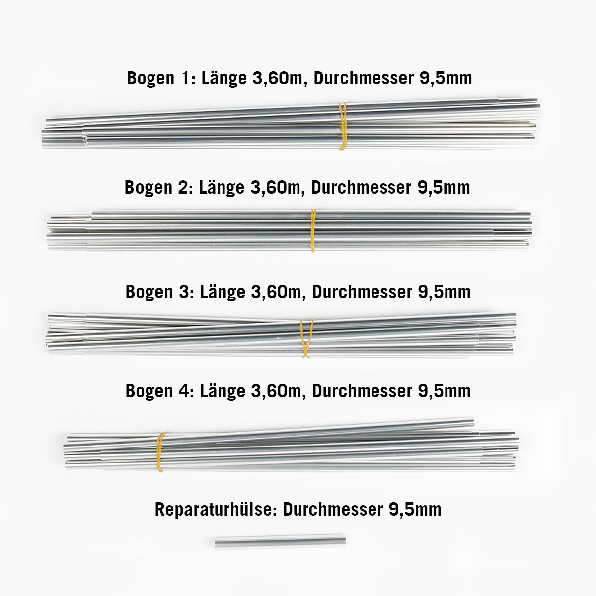 Tatonka Alaska 4 Gestängeset Zeltersatzteile - Ansicht seitlich-vorne