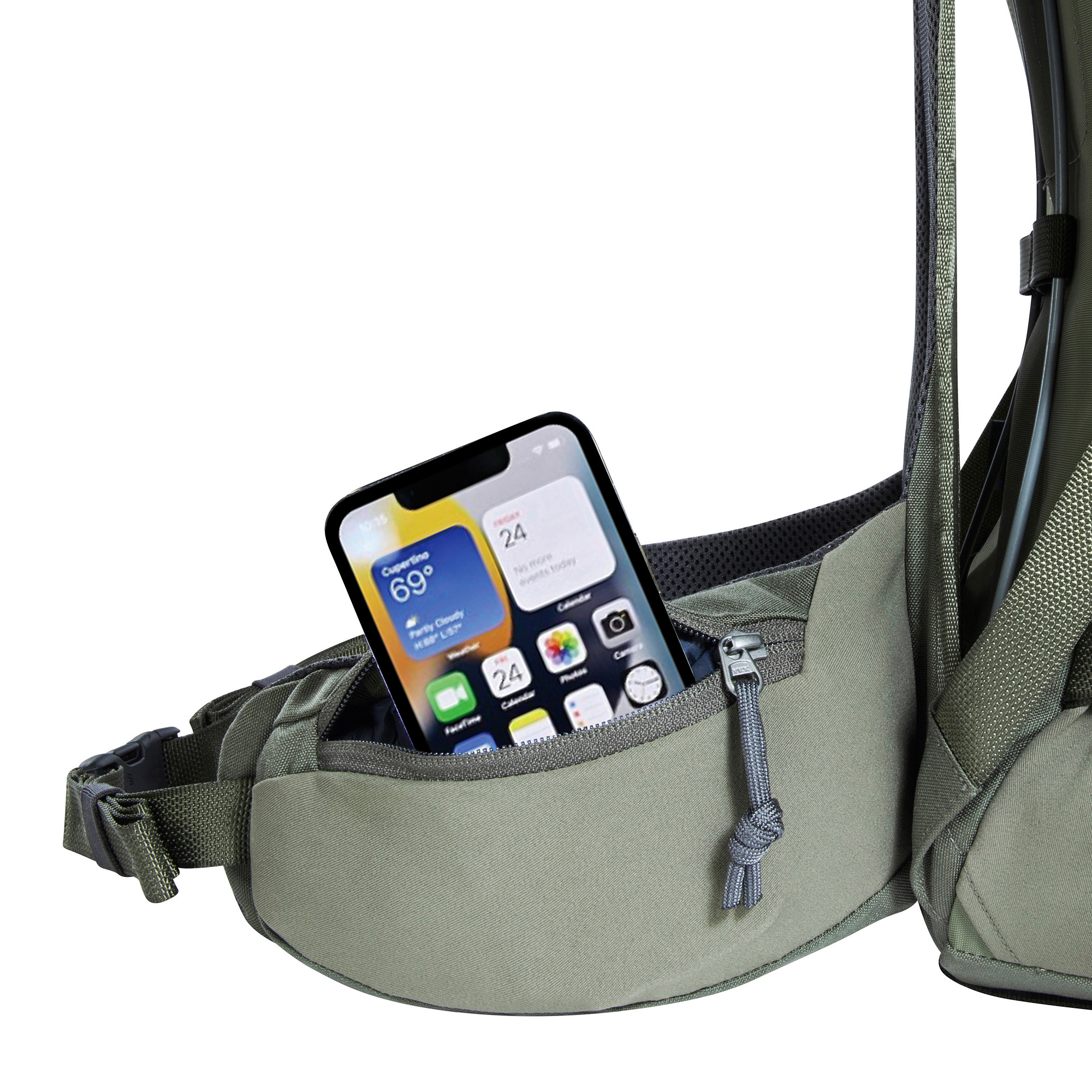 Elektronik, Telefon, Handy, Tatonka Hike Pack 30 BC stone grey olive grau Wanderrucksäcke - Detailansicht