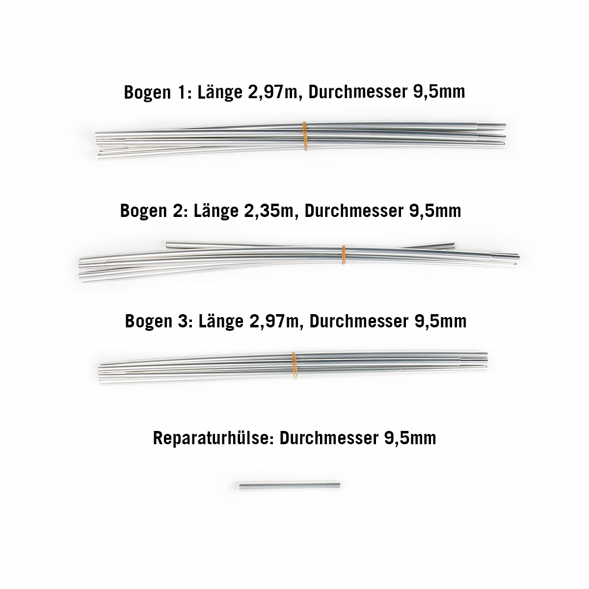 Besteck, Gabel, Tatonka Grönland 2 Gestängeset Zeltersatzteile - Ansicht seitlich-vorne