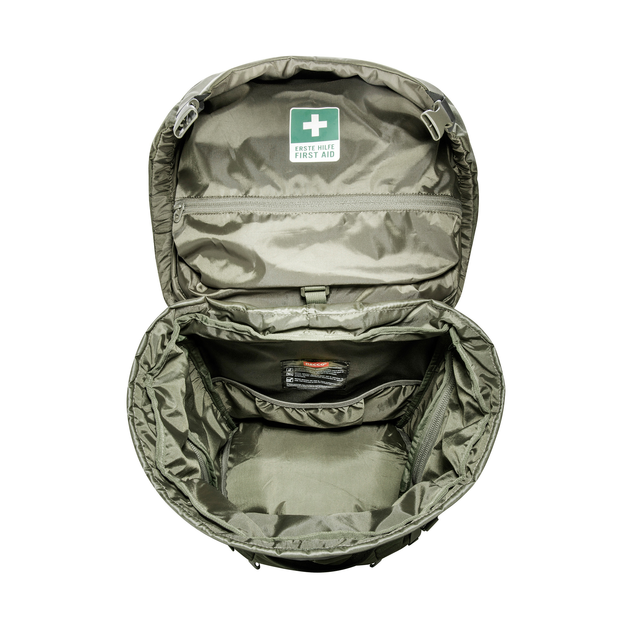 Tasche, Erste Hilfe, Rucksack, Tatonka Yukon Carrier Pack 55+10 RECCO olive grün Trekkingrucksäcke - Detailansicht