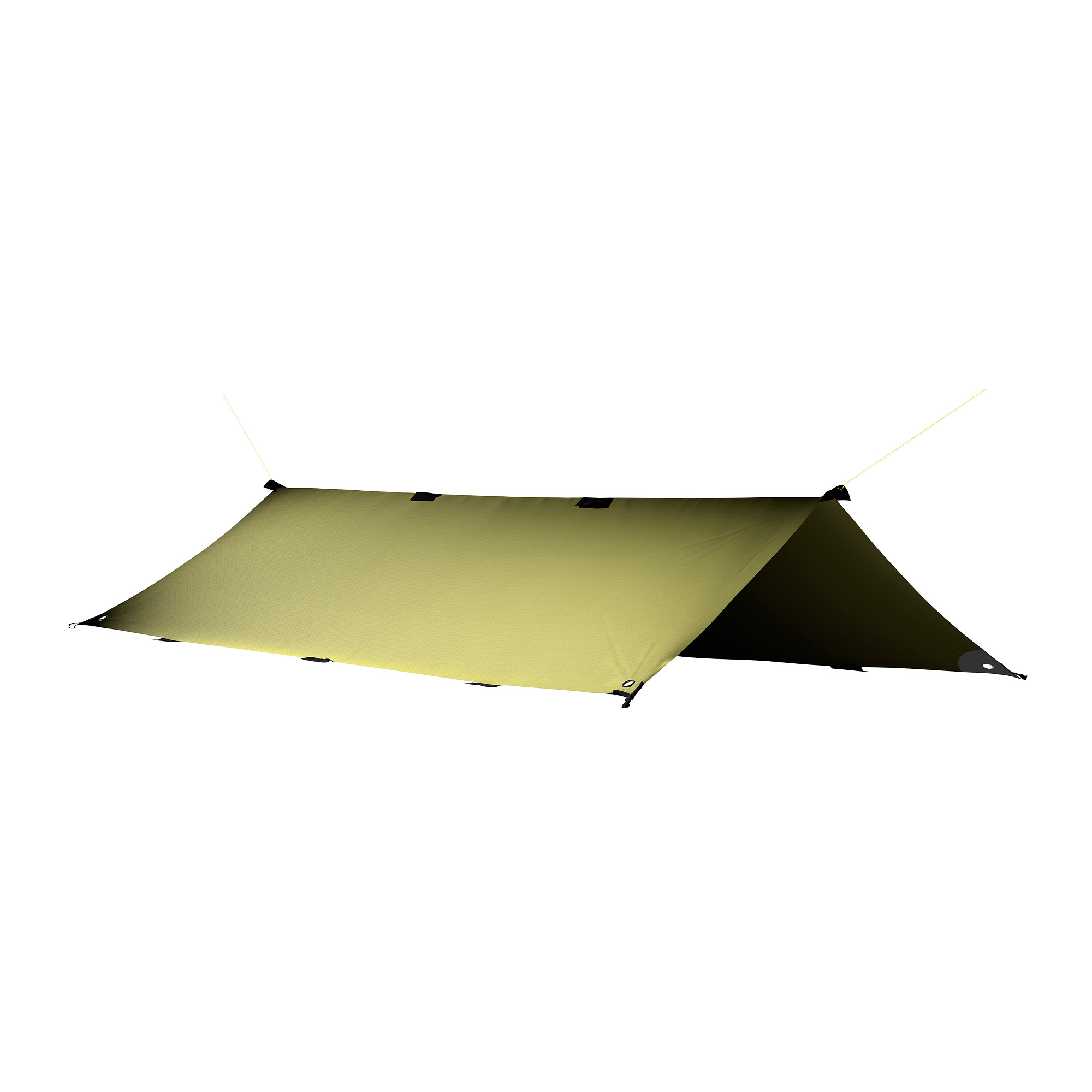 Zelt, Campen, Zelt in den Bergen, Natur, Draußen, Tatonka Tarp 4 light olive grün Tarps - Ansicht seitlich-vorne
