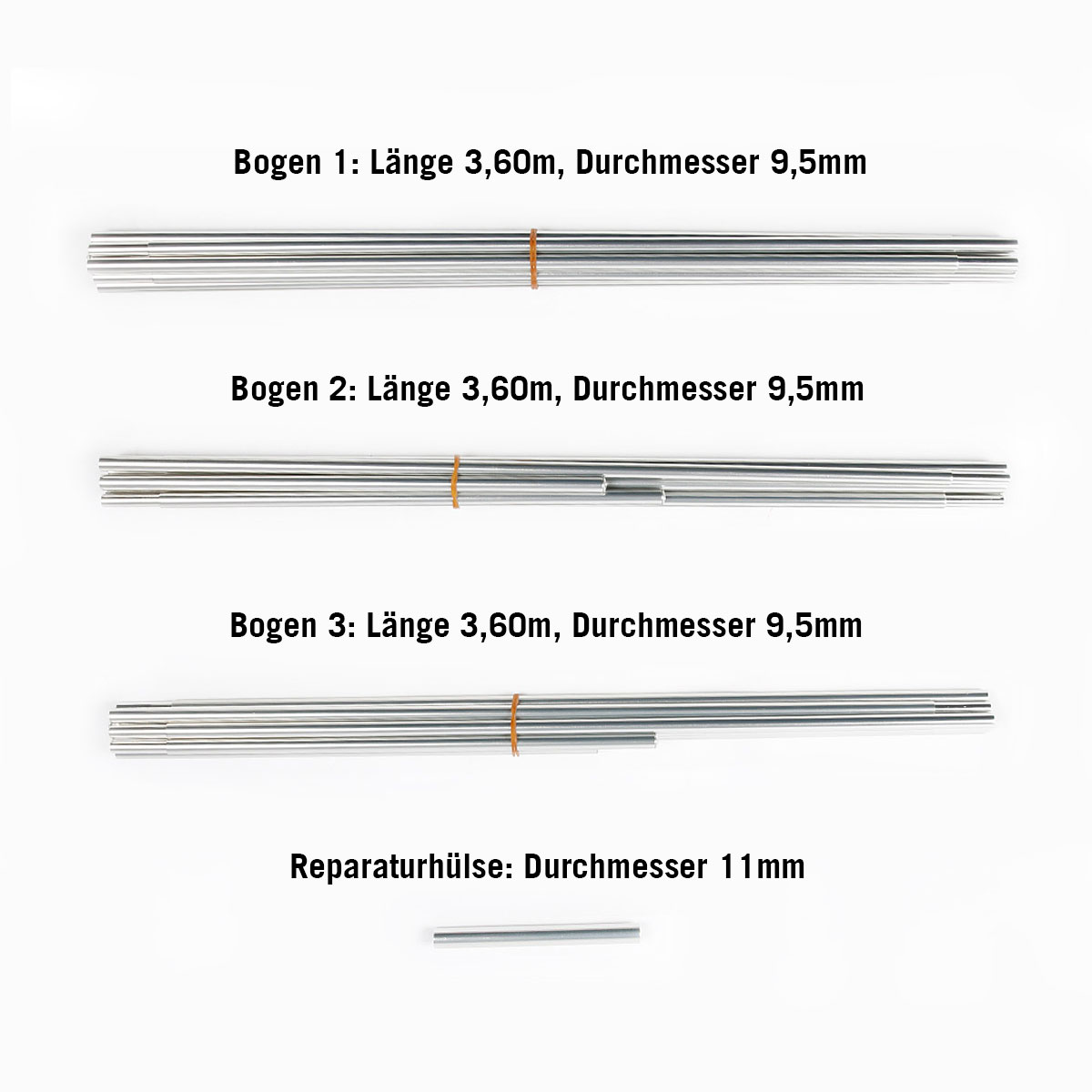 Tatonka Buffin Gestängeset Zeltersatzteile - Ansicht seitlich-vorne