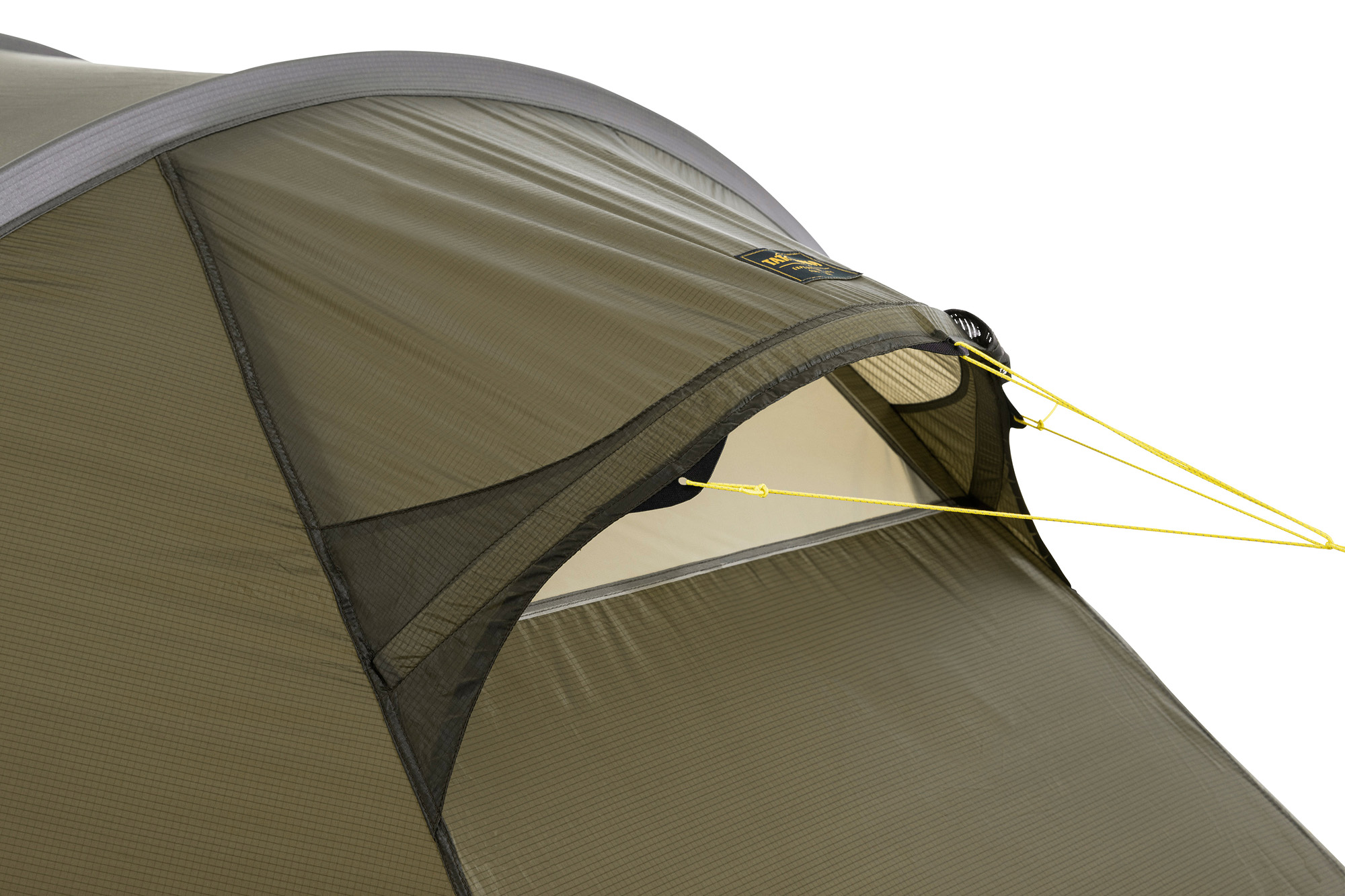 Zelt, Campen, Zelt in den Bergen, Natur, Draußen, Tatonka Grönland 2 Vent LT stone grey olive grau 2-Personen-Zelte - Ansicht frontal-hinten