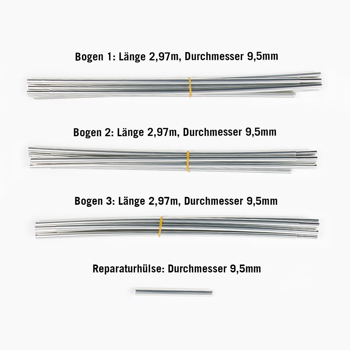 Tatonka Alaska 2 Gestängeset Zeltersatzteile - Ansicht seitlich-vorne