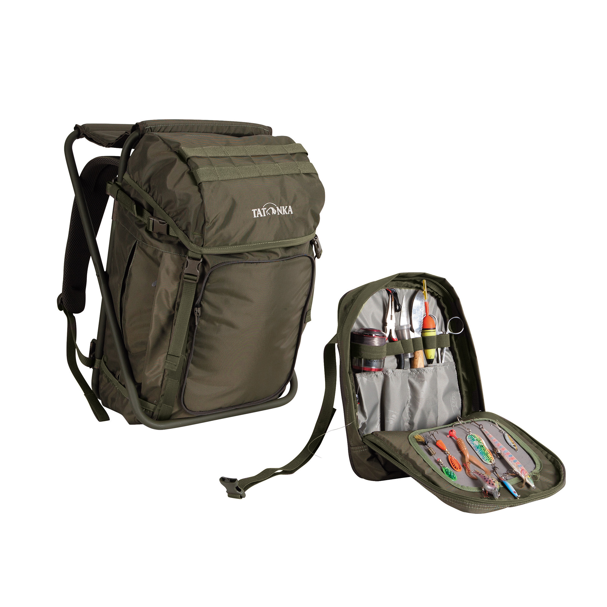 Tasche, Rucksack, Tatonka Petri Chair olive grün Wanderrucksäcke - Detailansicht