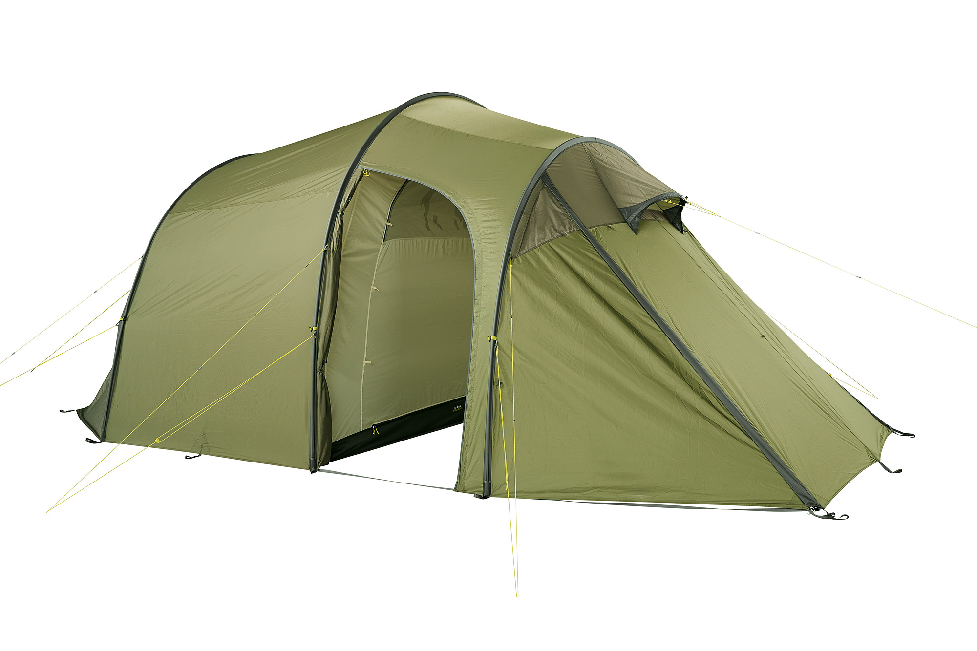 Zelt, Campen, Zelt in den Bergen, Natur, Draußen, Tatonka Family Camp light olive grün 3-Personen-Zelte - Detailansicht