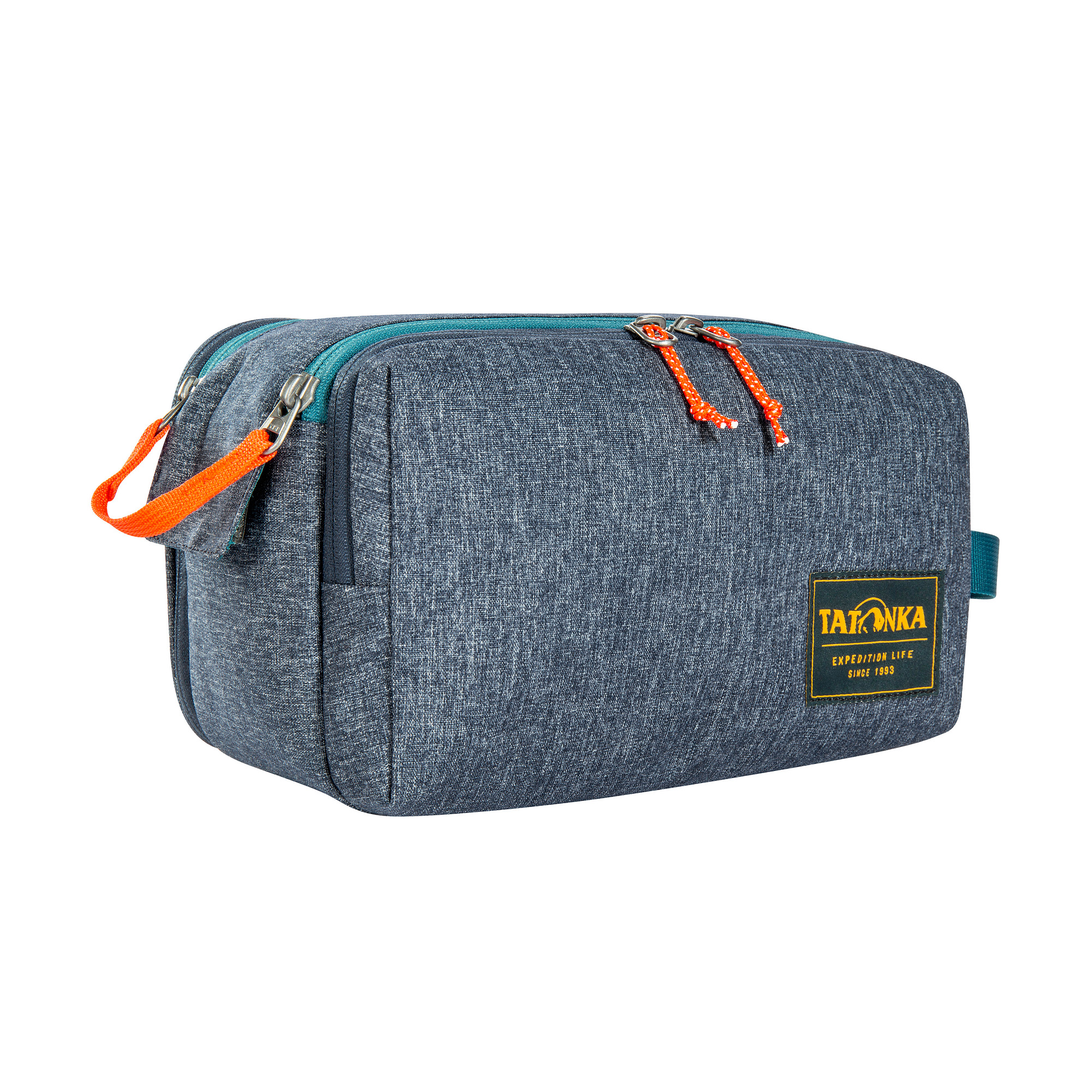 Zubehor, Tasche, Handtasche, Tatonka Cosmetic Double Zip Pouch navy blau Kulturbeutel - Ansicht seitlich-vorne