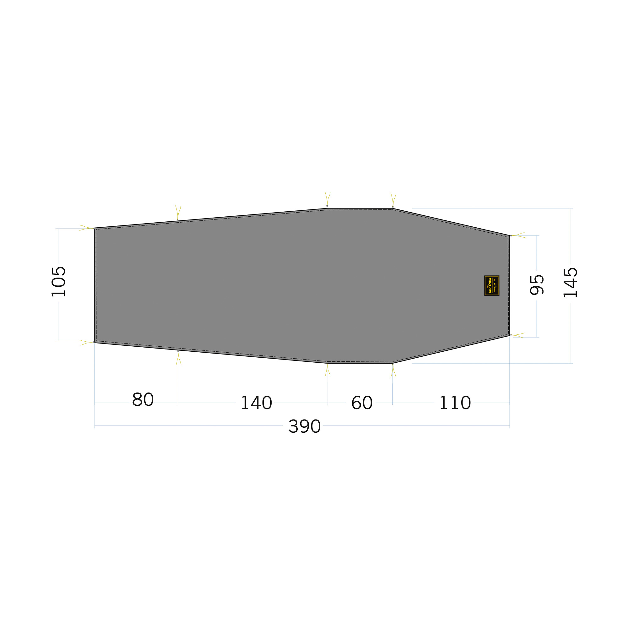 Tatonka Floor Sheet LT Okisba stone grey olive grau Zeltunterlagen - Ansicht seitlich-vorne