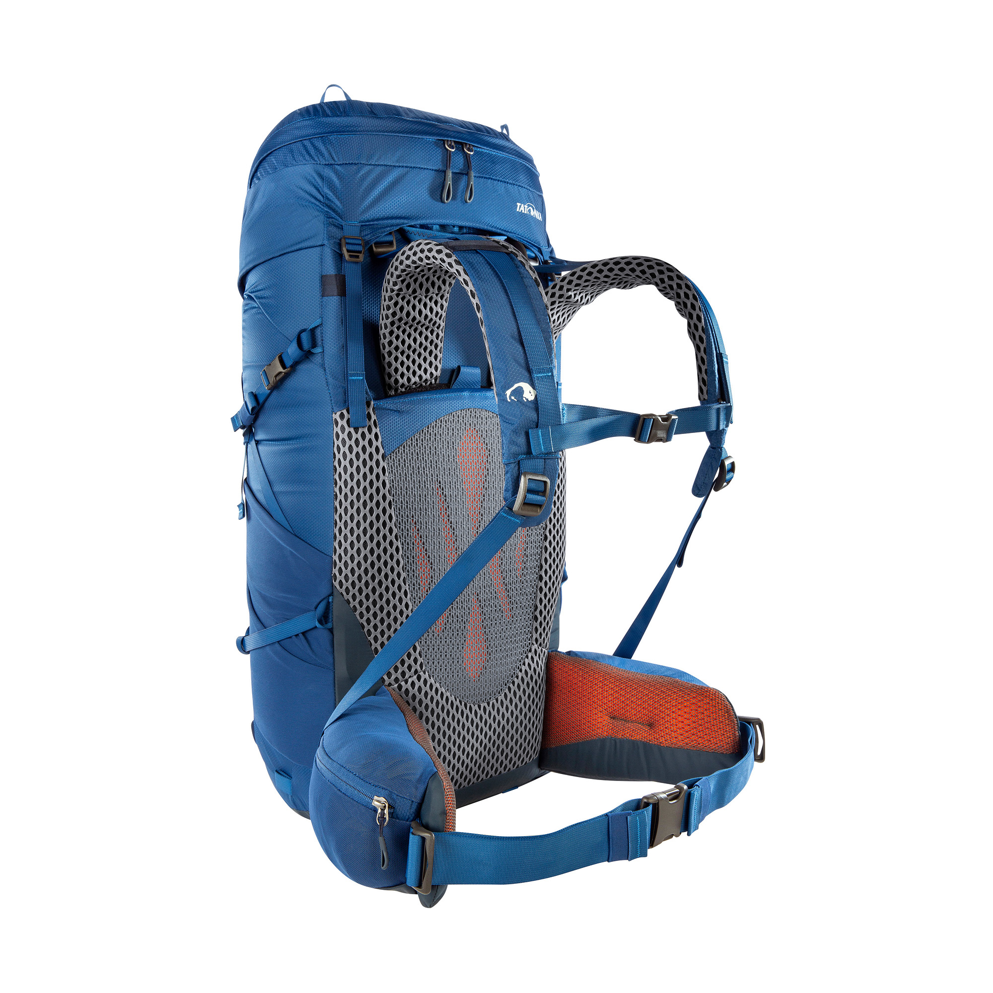 Tasche, Rucksack, Tatonka Pyrox 45+10 darker blue blau Trekkingrucksäcke - Ansicht seitlich-hinten