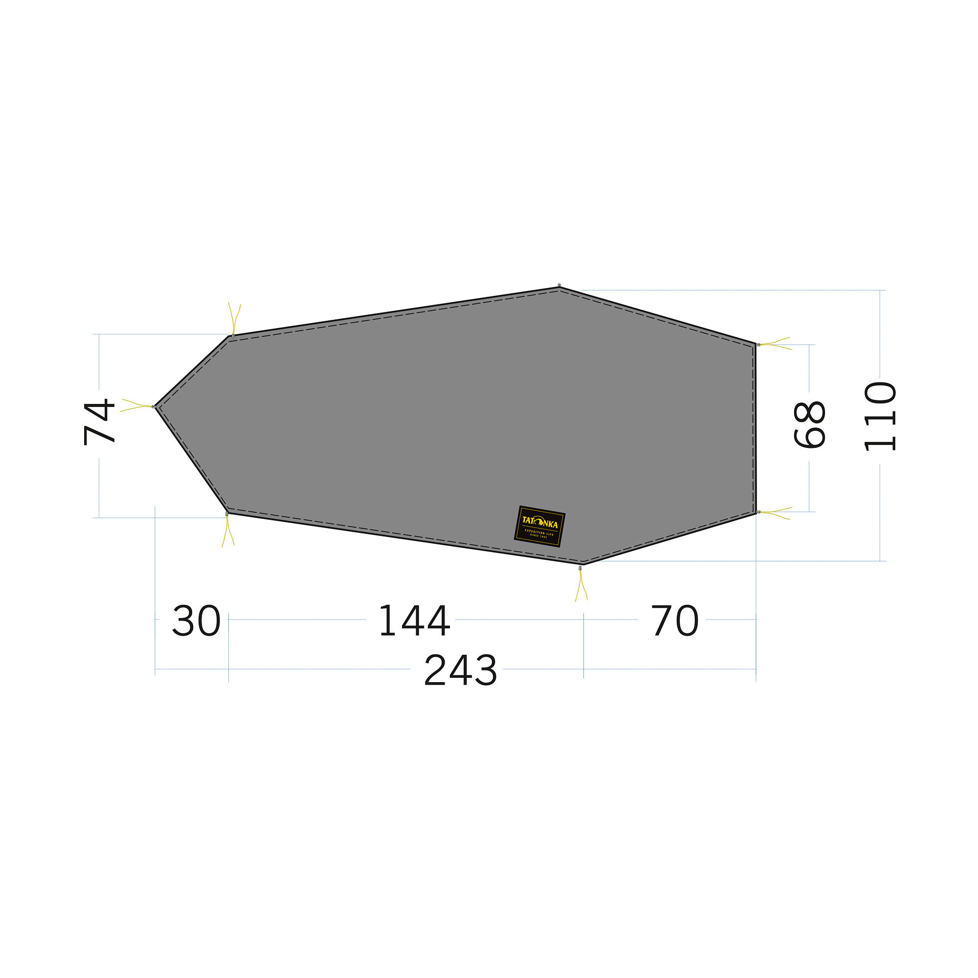 Tatonka Floor Sheet LT Kyrkja black schwarz Zeltunterlagen - Ansicht seitlich-vorne