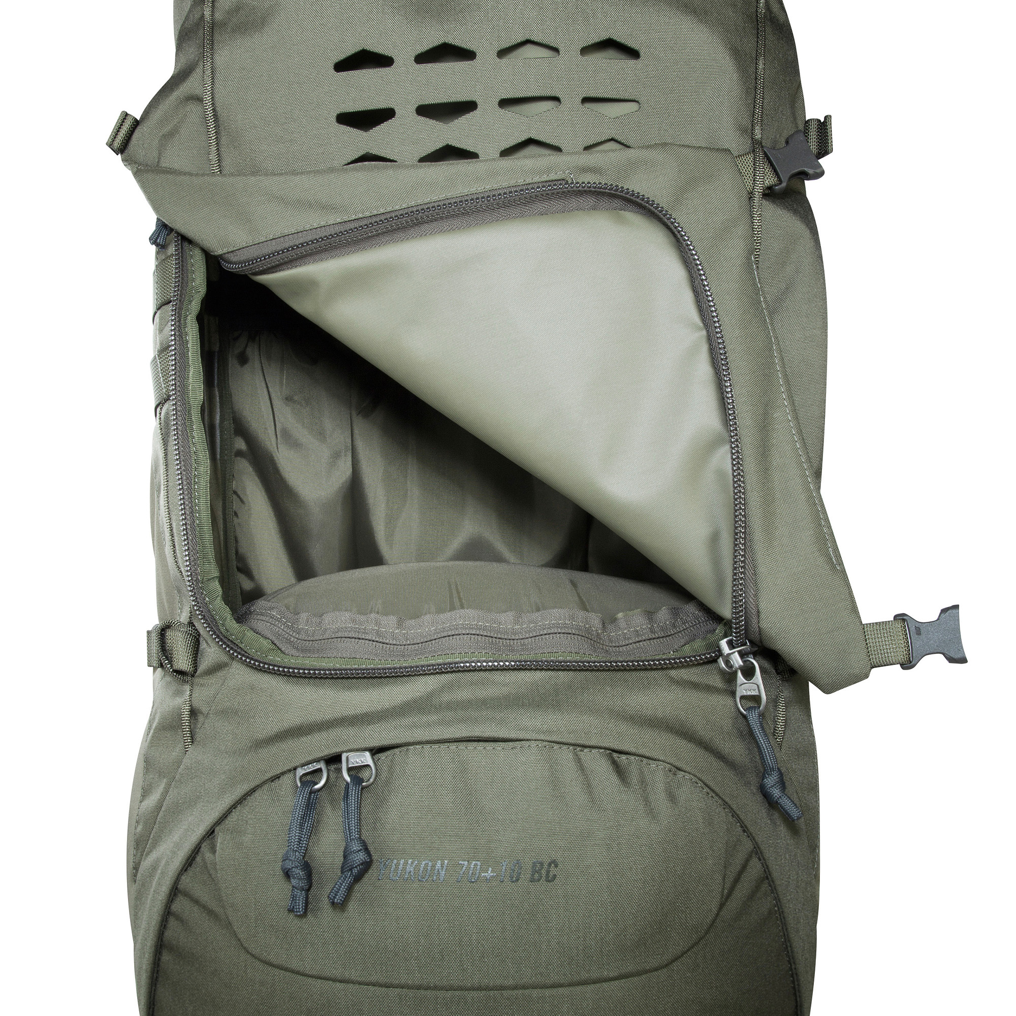 Tasche, Rucksack, Tatonka Yukon 70+10 BC stone grey olive grau Trekkingrucksäcke - Detailansicht