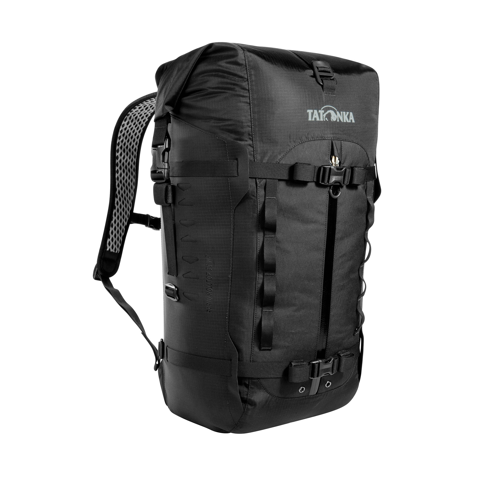 Tasche, Rucksack, Tatonka Rapid Rolltop 35 WP black schwarz Tagesrucksäcke - Ansicht seitlich-vorne