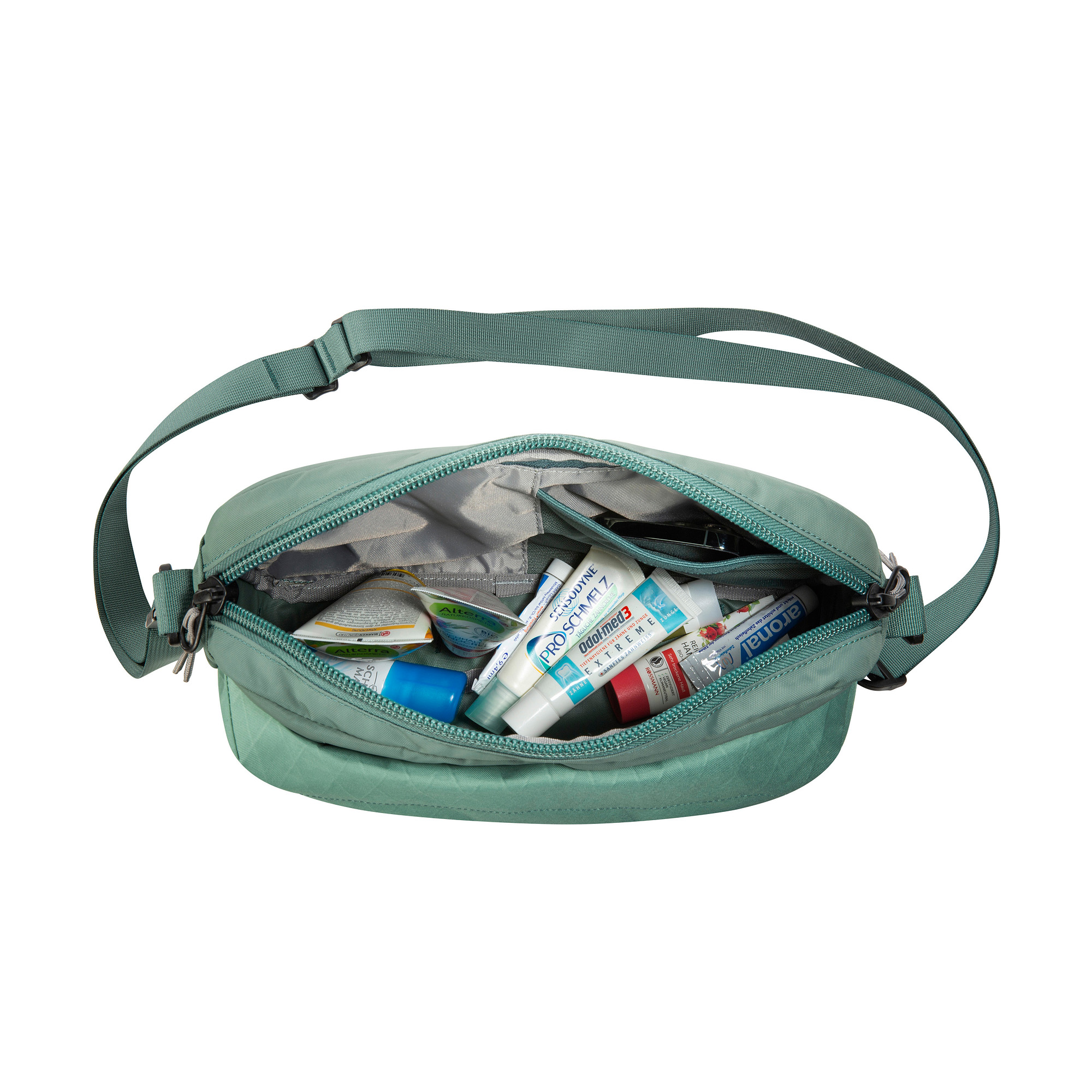 Zubehor, Tasche, Handtasche, Erste Hilfe, Geldbörse, Tatonka Cross Body Bag L sage green grün Umhängetaschen - Detailansicht