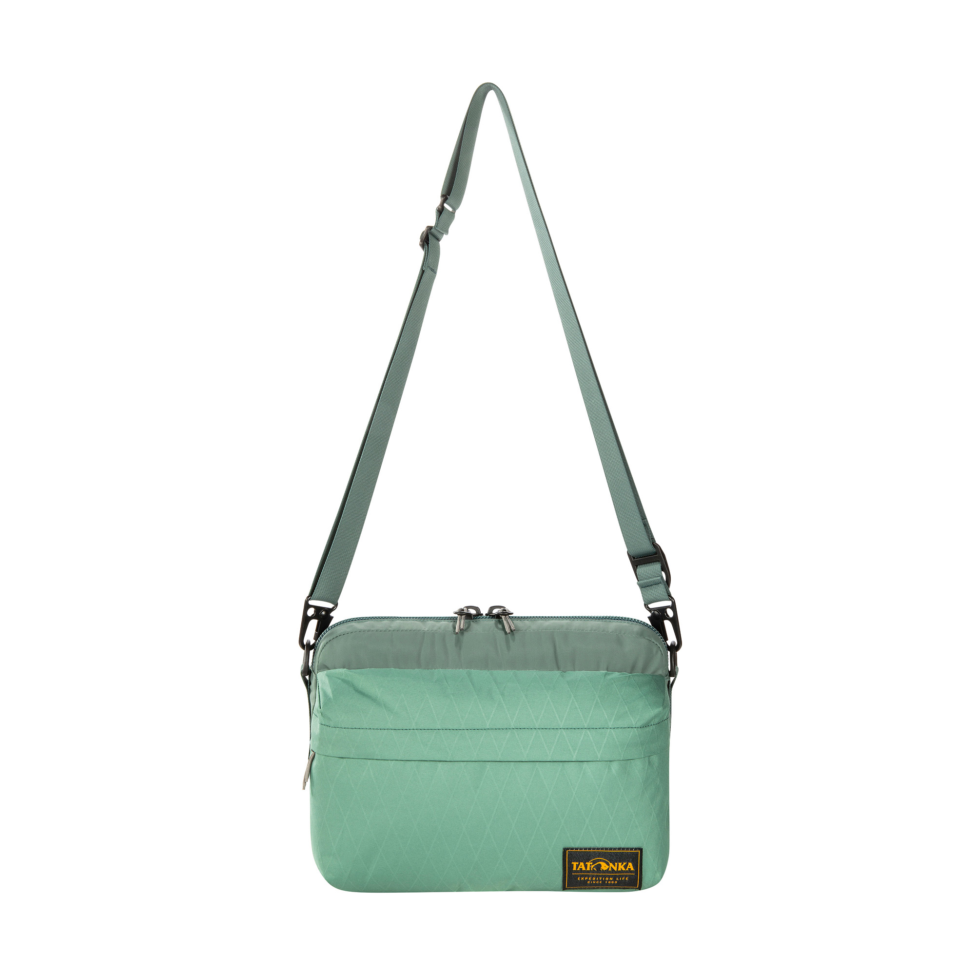 Zubehor, Tasche, Handtasche, Korb, Geldbörse, Tatonka Cross Body Bag L sage green grün Umhängetaschen - Ansicht frontal-vorne