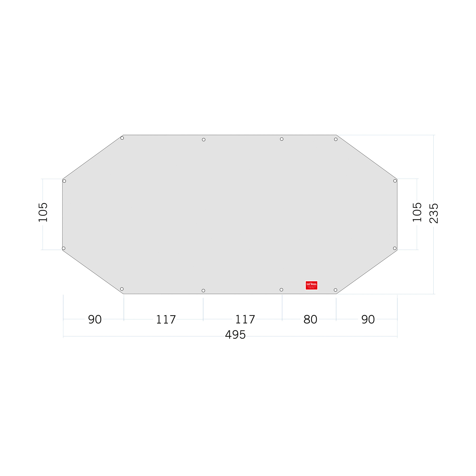 Tatonka Floor Sheet PE Alaska 4 Zeltunterlagen - Ansicht seitlich-vorne