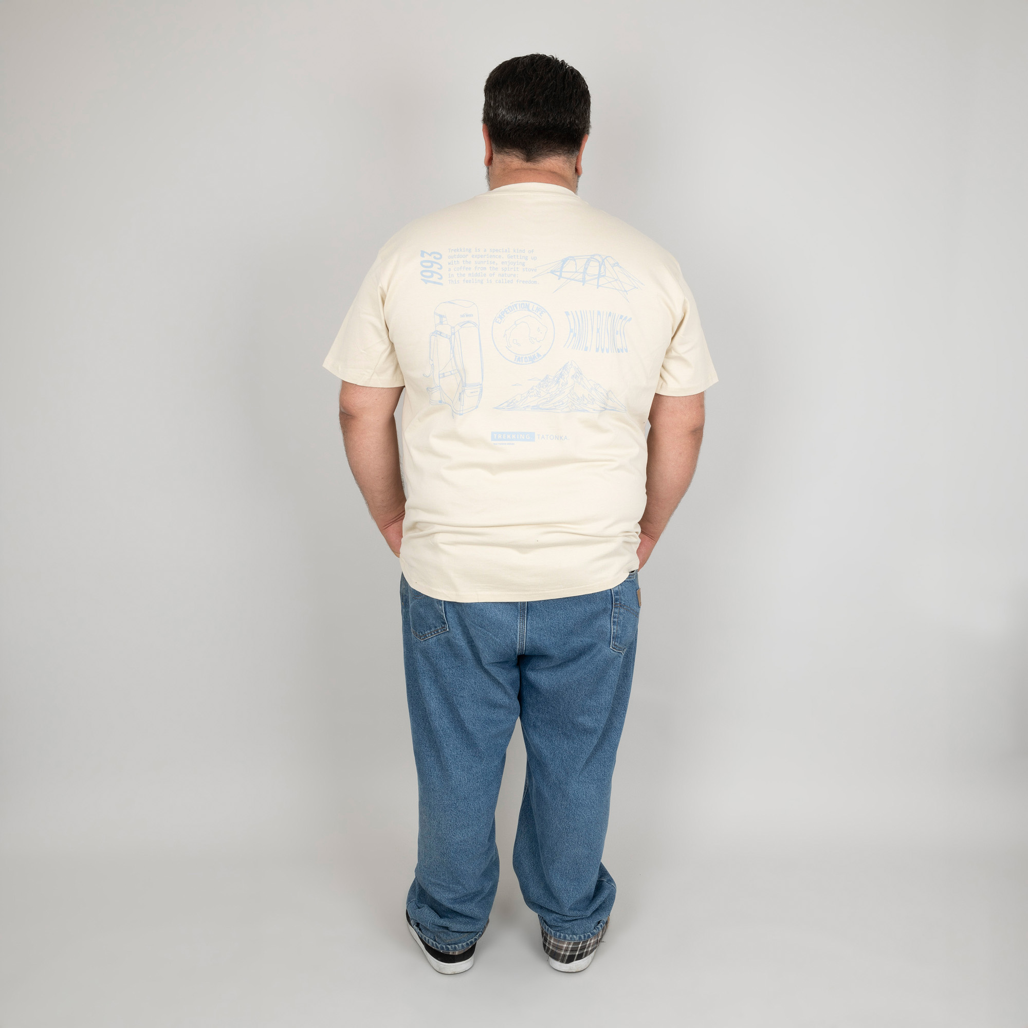 T-shirt, Hosen, Erwachsener, Mann, Person, Tatonka Tatonka Collage Oversize Shirt M's sand grau T-Shirts - Detailansicht