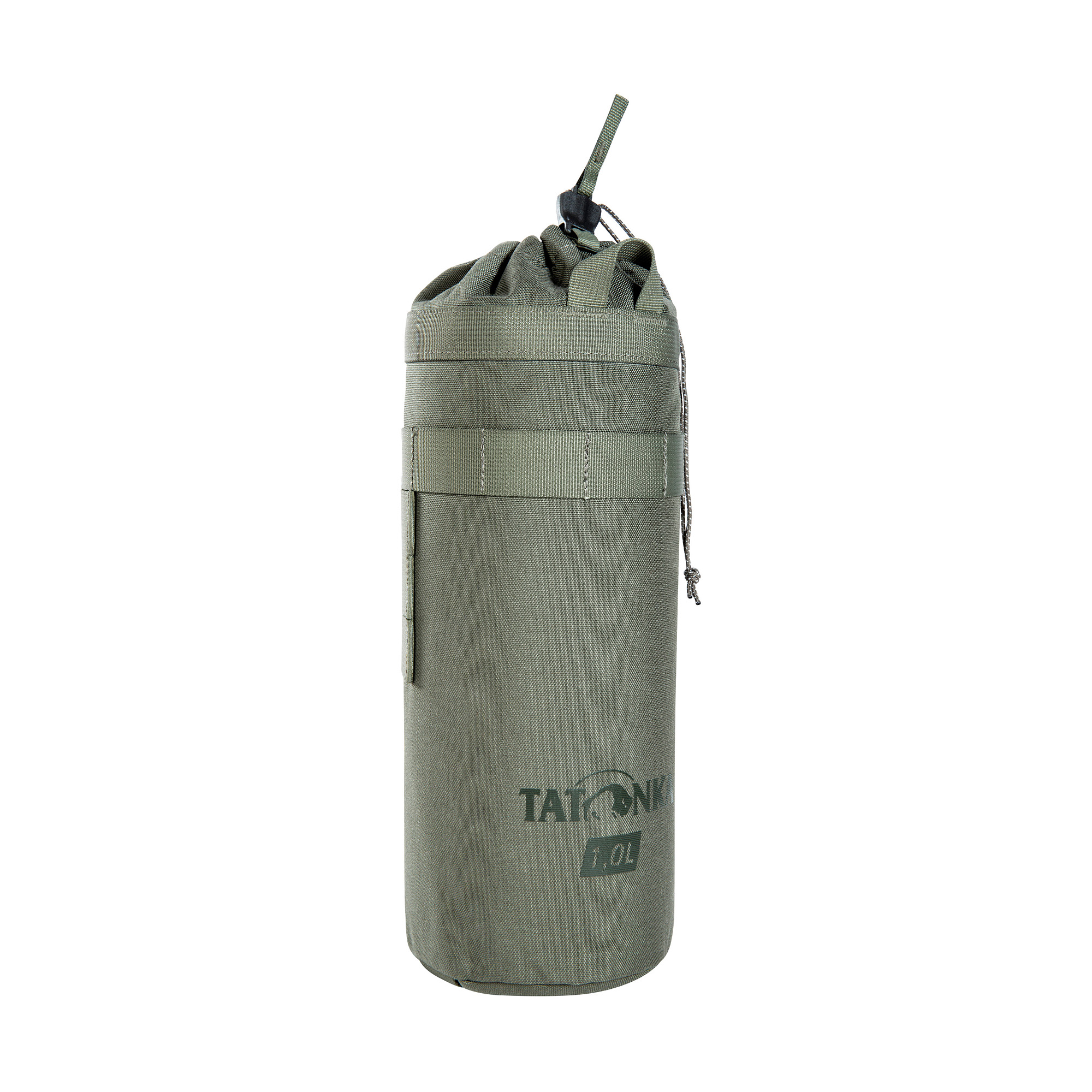 Flasche, Wasserflasche, Tatonka Thermo Bottle Cover 1l BC stone grey olive grau Kühltaschen - Ansicht seitlich-vorne