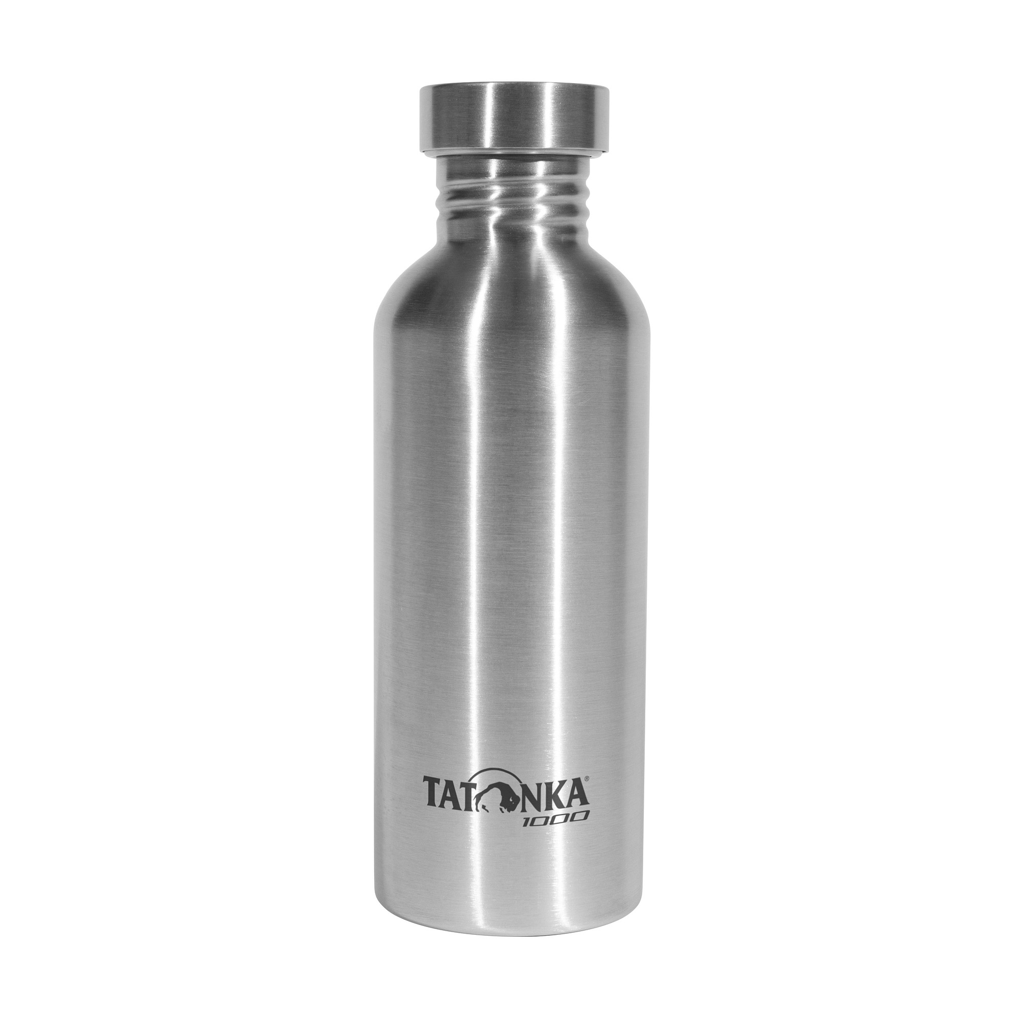 Flasche, Wasserflasche, Stahl, Tatonka Steel Bottle Premium 1,0l Trinkflaschen - Ansicht seitlich-vorne