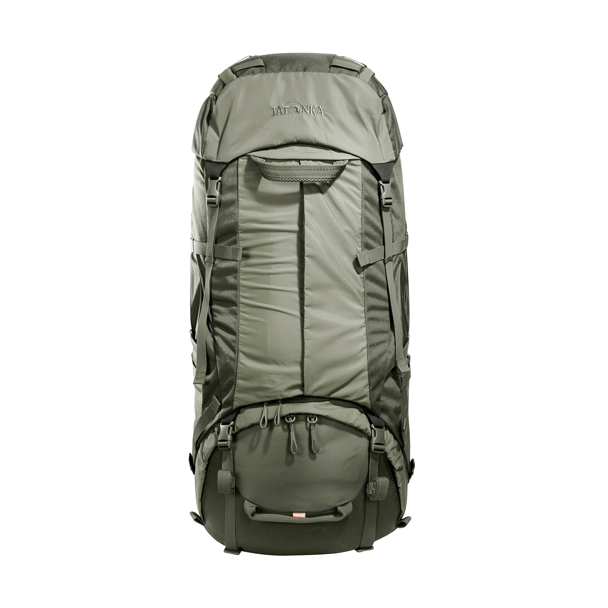 Tasche, Rucksack, Tatonka Yukon Carrier Pack 55+10 RECCO olive grün Trekkingrucksäcke - Ansicht frontal-vorne