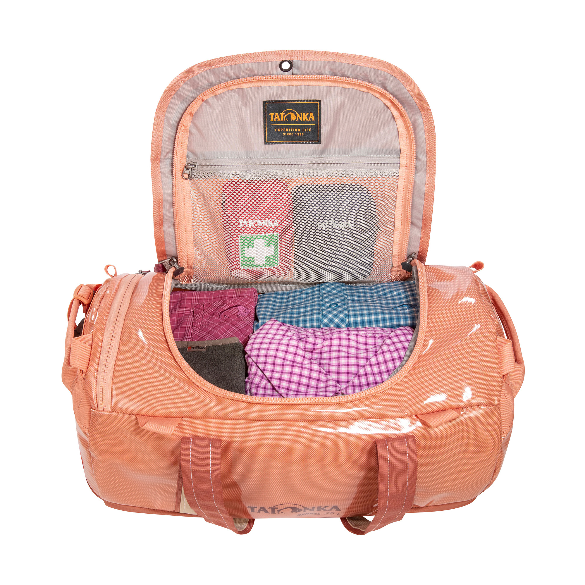 Erste Hilfe, Gepäck, Tatonka Barrel 25 apricot gelb Reisetaschen - Detailansicht