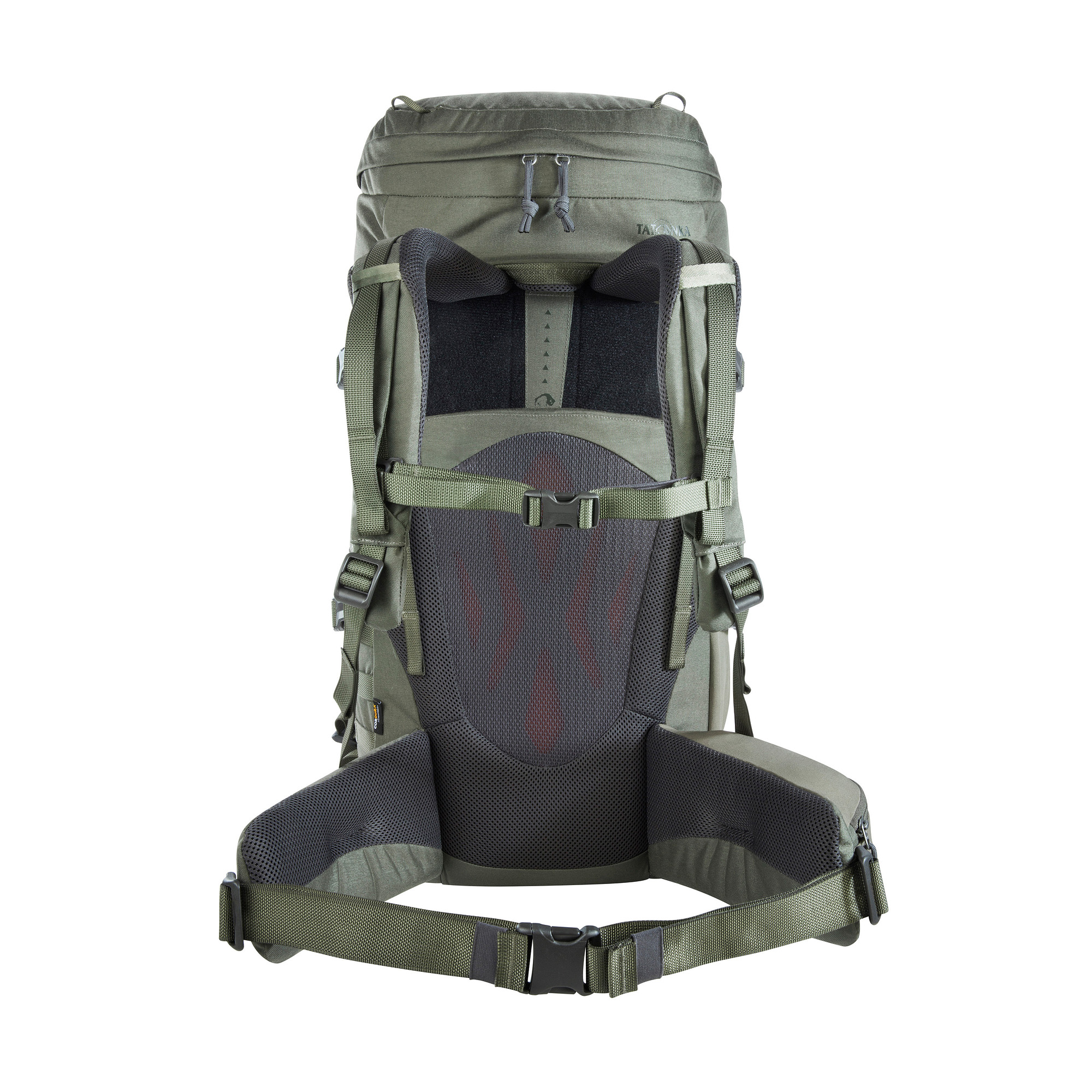 Tasche, Rucksack, Tatonka Pyrox 40+10 Women BC stone grey olive grau Trekkingrucksäcke - Ansicht frontal-hinten