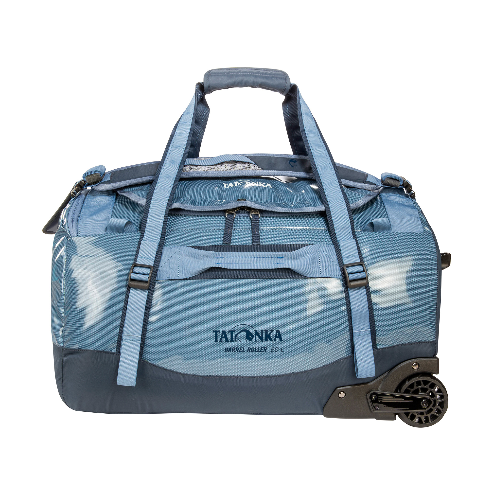 Zubehor, Tasche, Handtasche, Gepäck, Erste Hilfe, Tatonka Barrel Roller 60 elemental blue blau Trolleys & Koffer - Ansicht frontal-vorne
