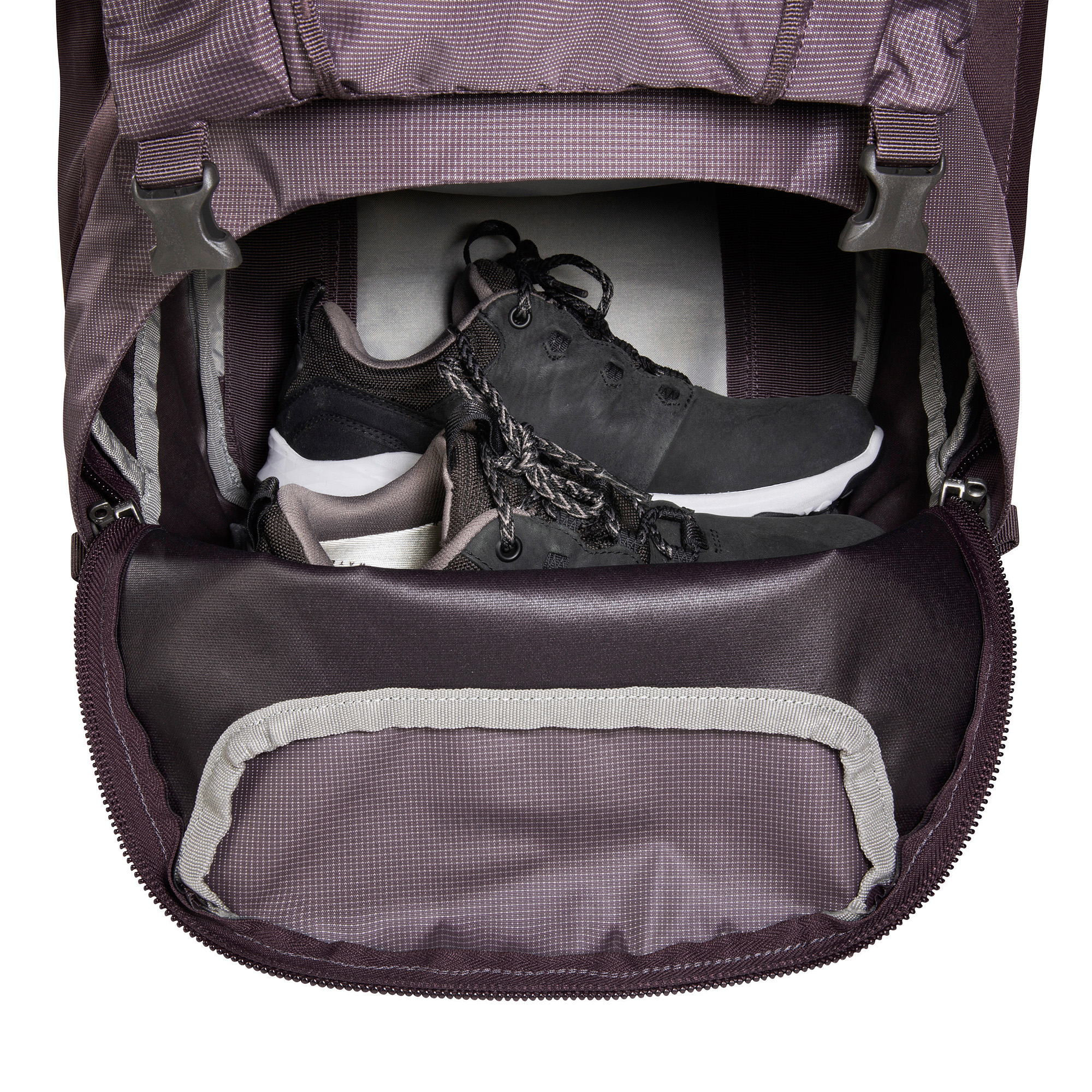Bekleidung, Schuhwerk, Schuh, Tasche, Sneaker, Tatonka Yukon 60+10 Women midnight plum lila Trekkingrucksäcke - Detailansicht