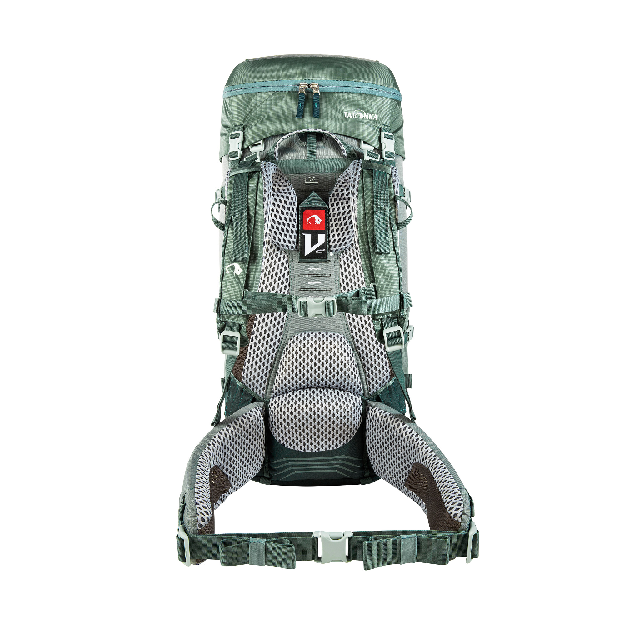 Tasche, Rucksack, Tatonka Yukon 50+10 sage green grün Trekkingrucksäcke - Ansicht frontal-hinten