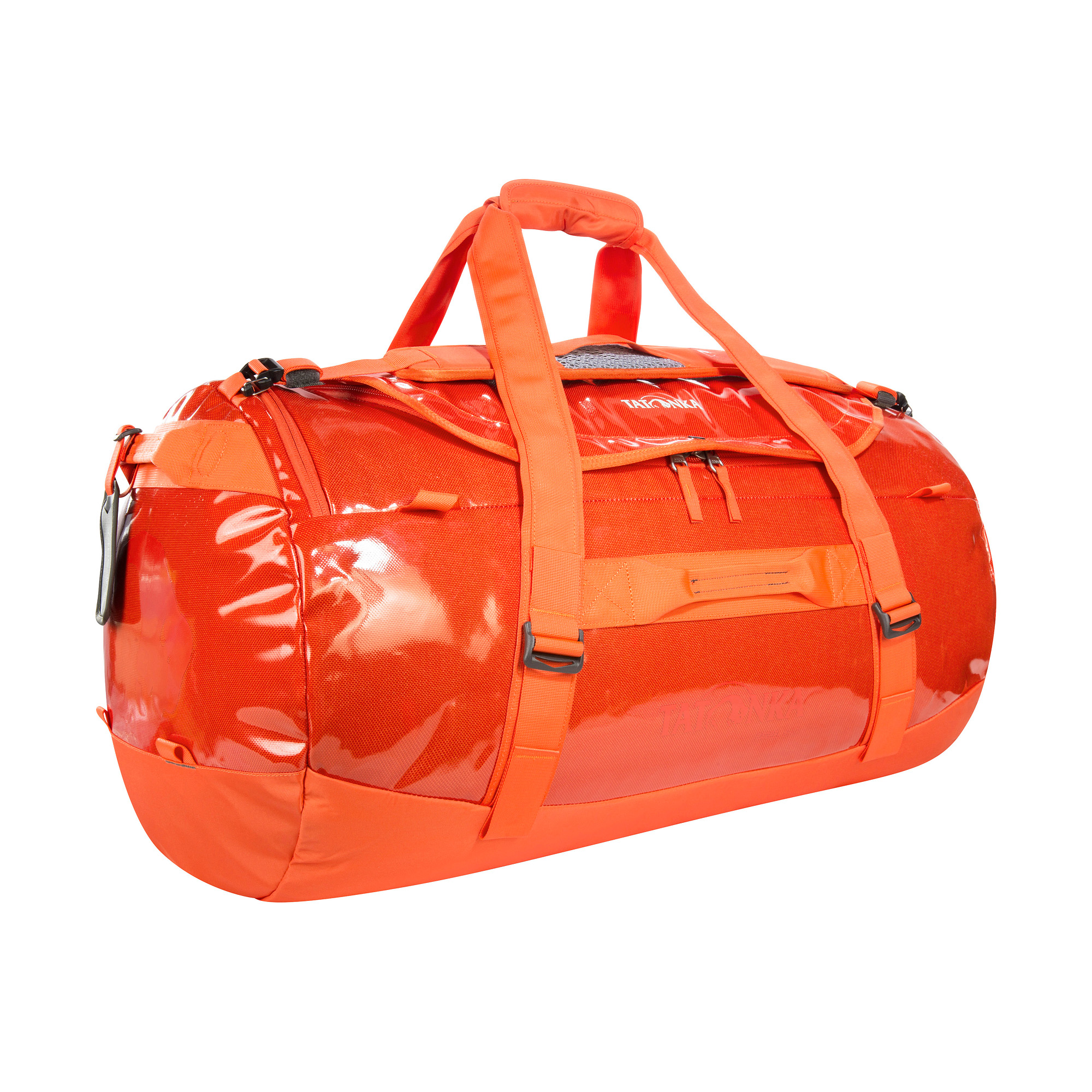 Zubehor, Tasche, Handtasche, Gepäck, Tatonka Barrel 85 red orange rot Reisetaschen - Ansicht seitlich-vorne
