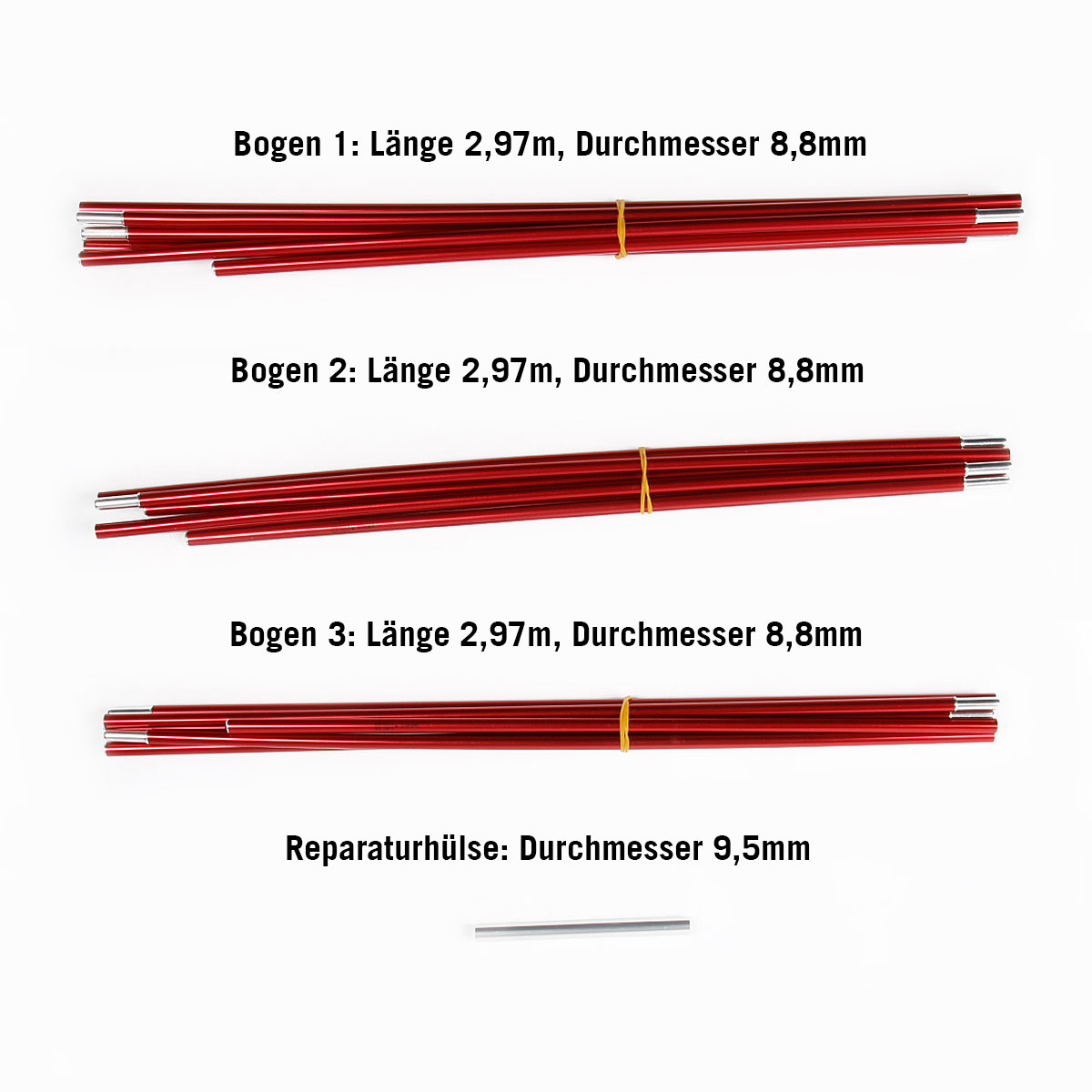 Tatonka Polar 2 Gestängeset Zeltersatzteile - Ansicht seitlich-vorne